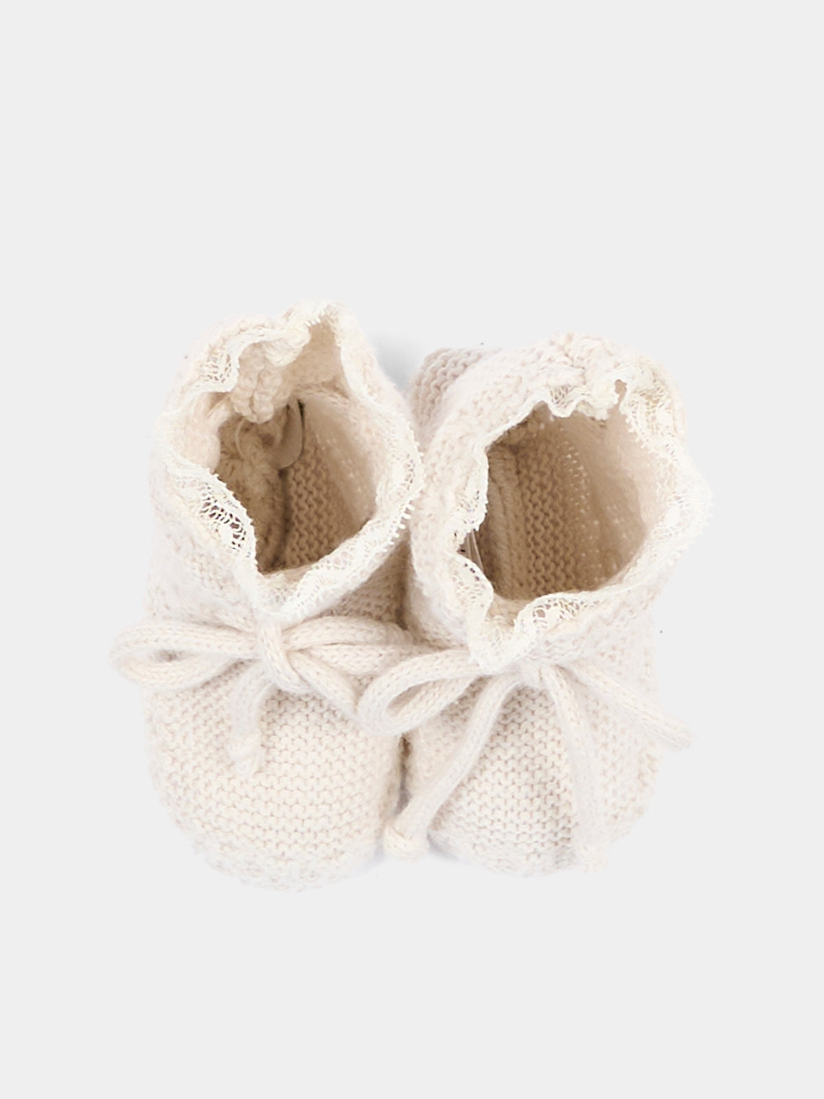Babbucce beige per neonati in maglia,Martín Aranda,023-10321 E01