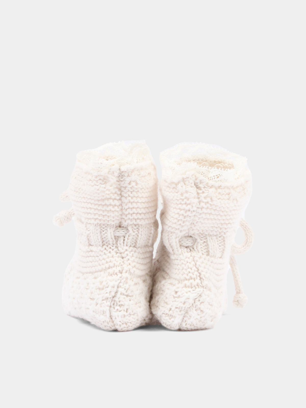 Babbucce beige per neonati in maglia,Martín Aranda,023-10321 E01