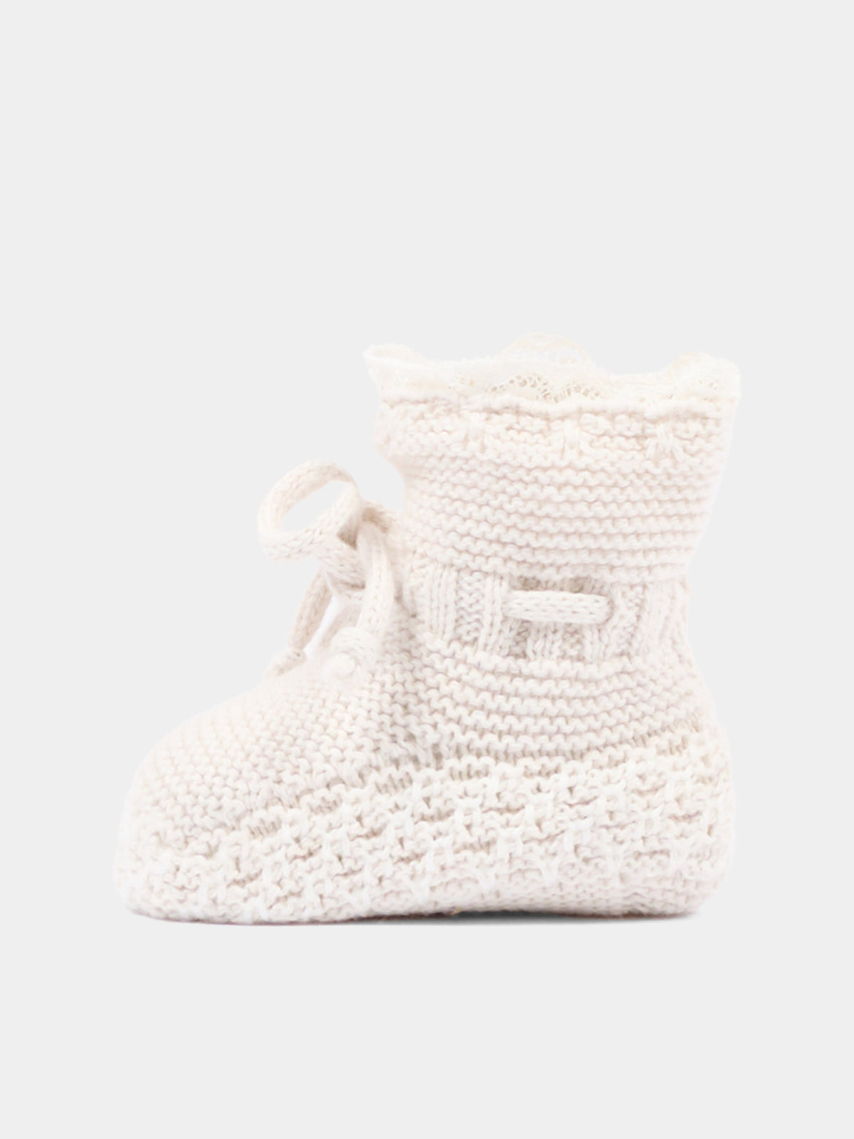 Babbucce beige per neonati in maglia,Martín Aranda,023-10321 E01