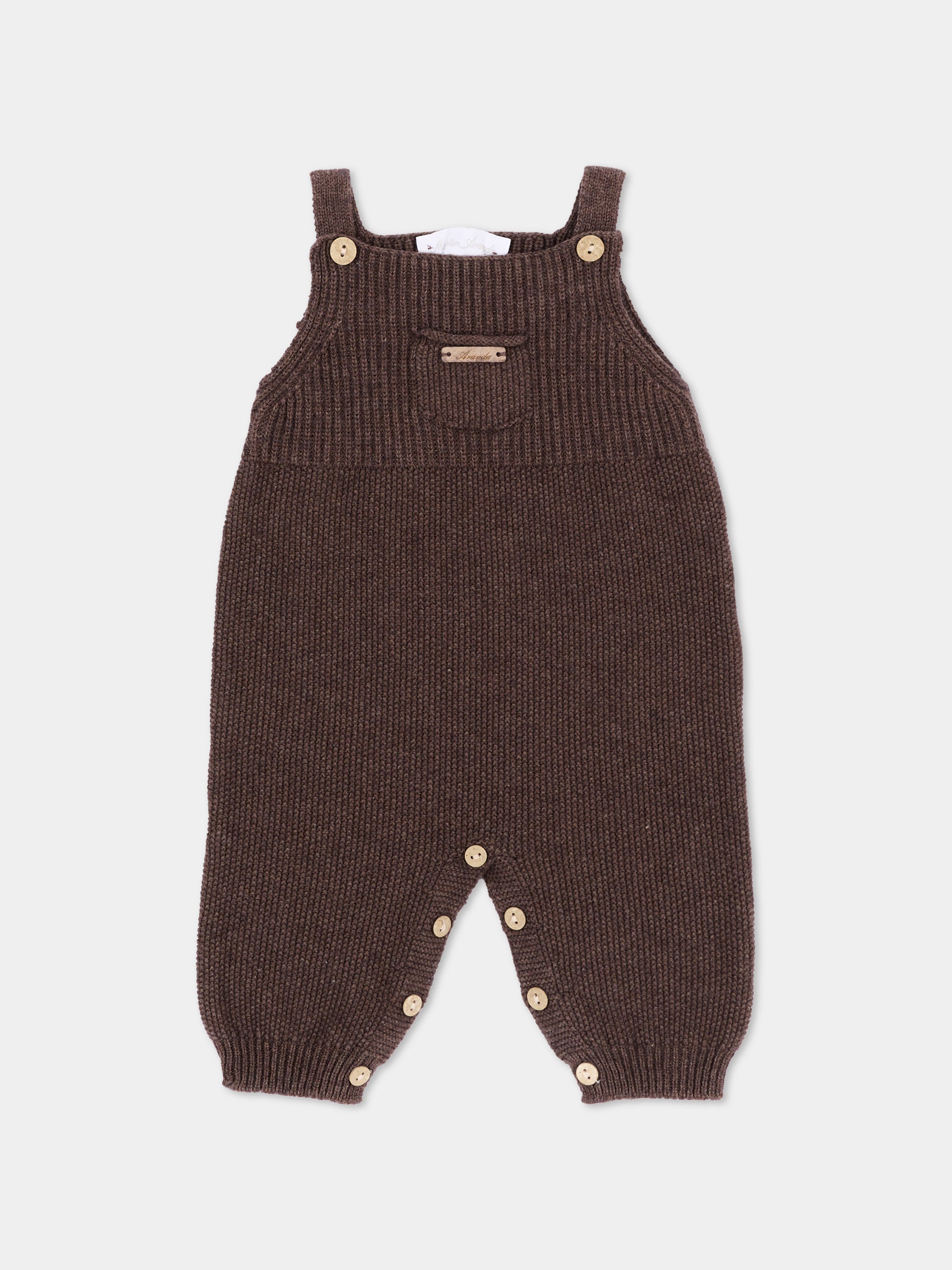Salopette marrone per neonati in maglia,Martín Aranda,016-10329 B08