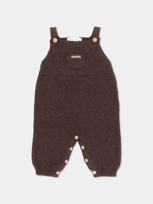 Salopette marrone per neonati in maglia,Martín Aranda,016-10329 B08