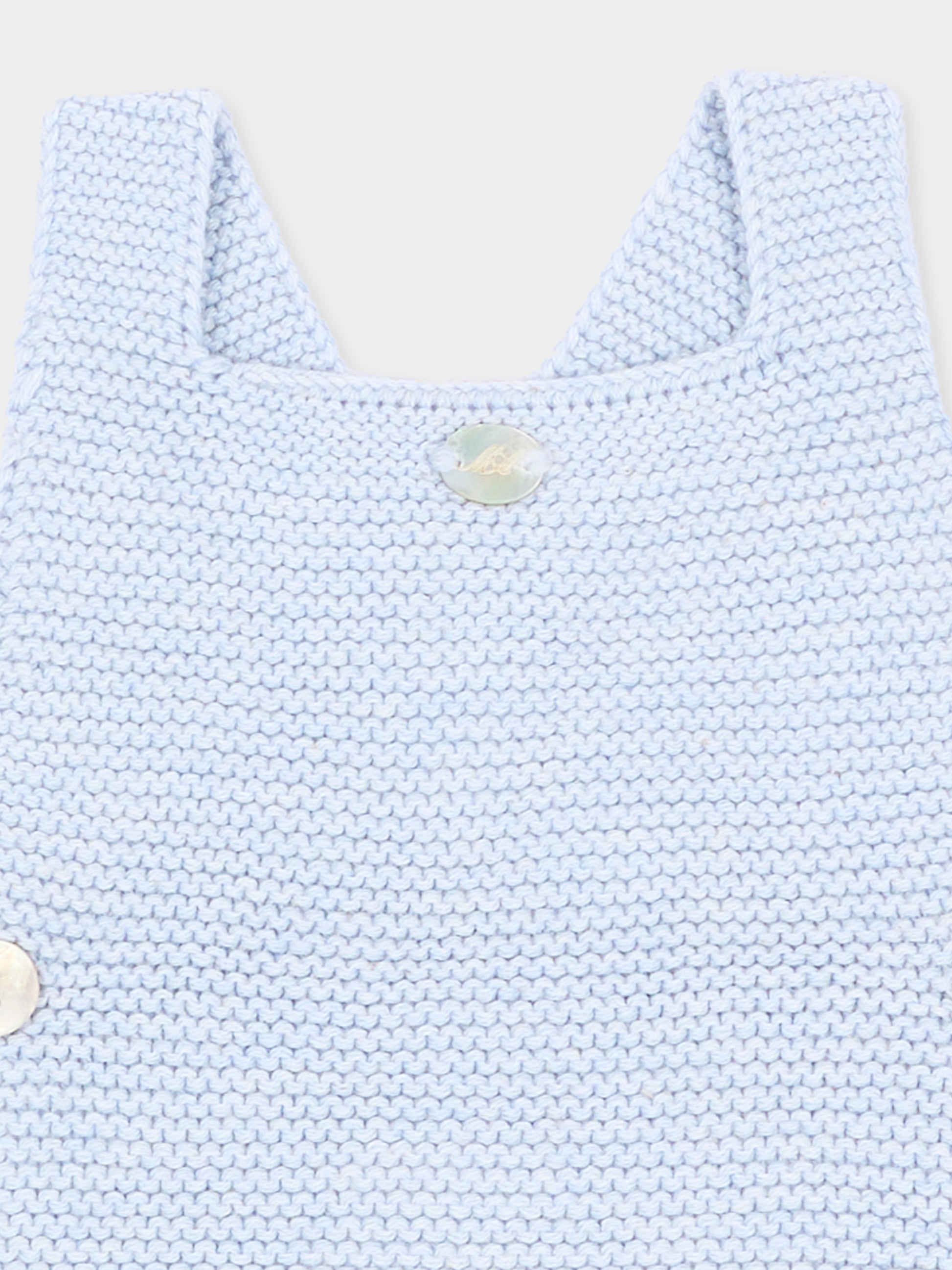 Salopette azzurra per neonato in maglia,Martín Aranda,016-12328 C08