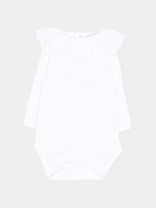 Body bianco per neonata con volant,Martín Aranda,026-20335 PW01