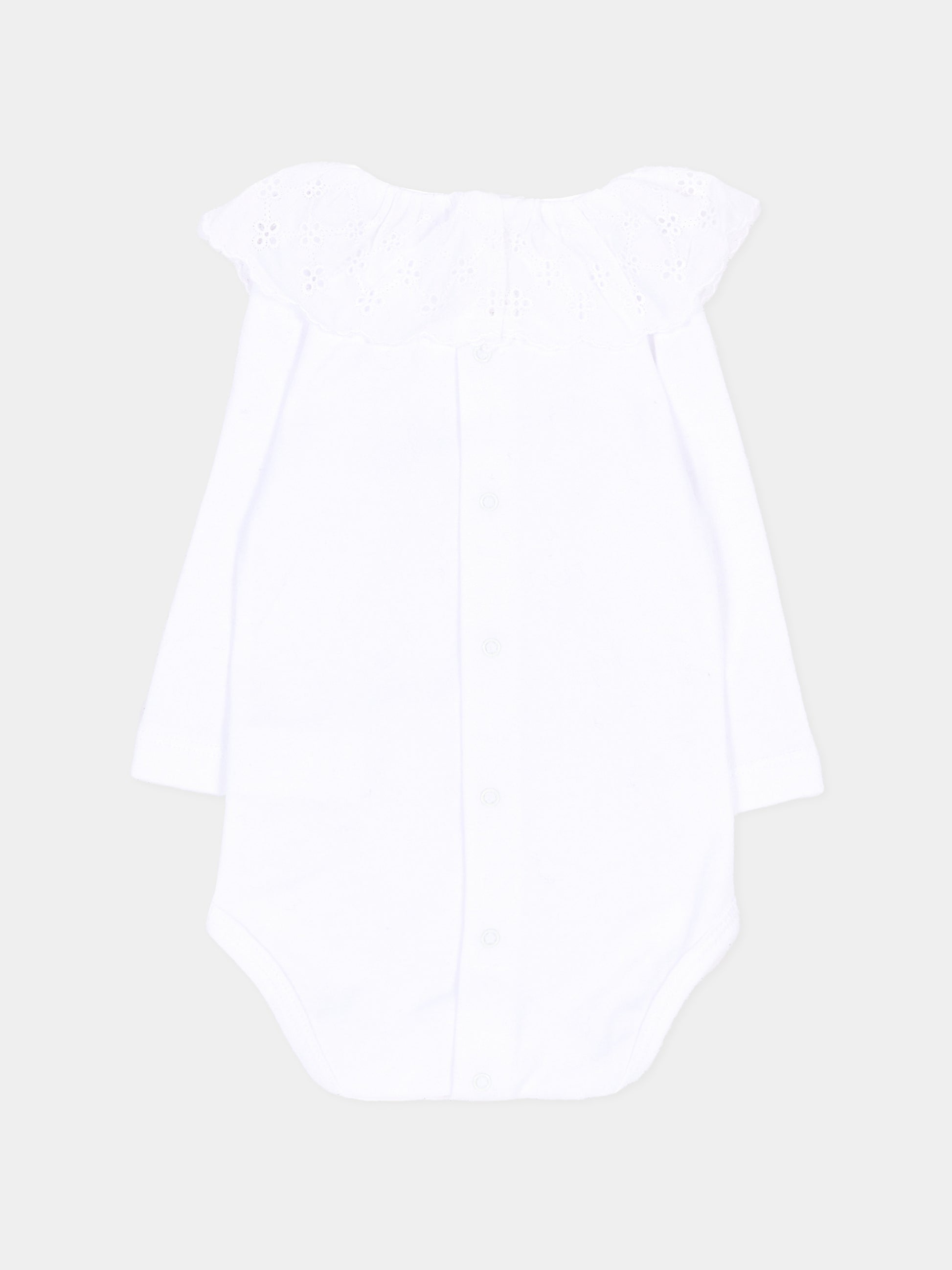 Body bianco per neonata con volant,Martín Aranda,026-20335 PW01