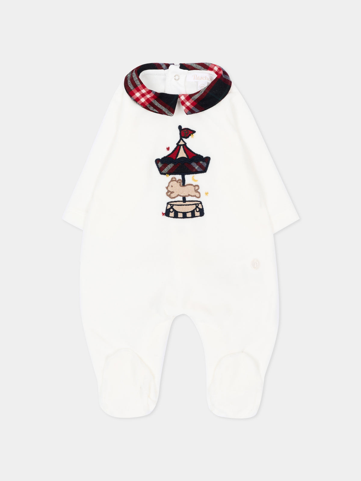 Tutina avorio per neonati con tartan,Patachou,PAP 47 BAB4333136 060