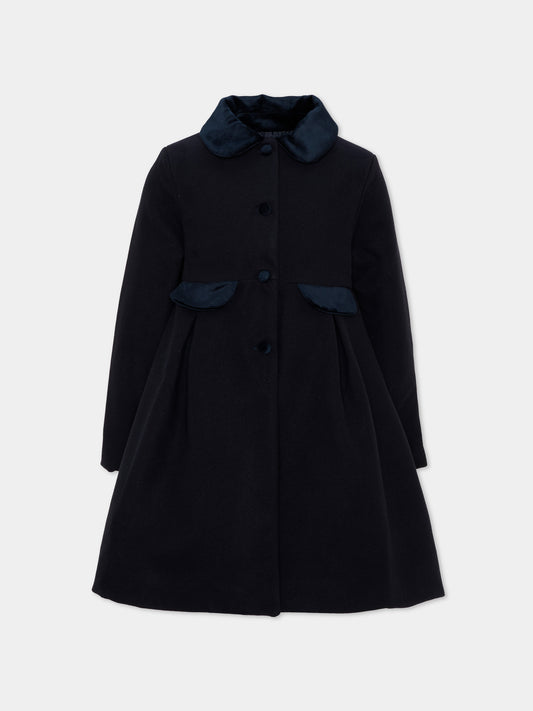 Cappotto blu per bambina,Patachou,PAP 47 CA4333261 360