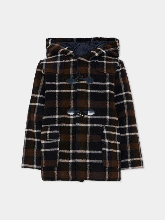 Cappotto blu per bambino a quadri,Patachou,PAP 47 CA4333321 N0024
