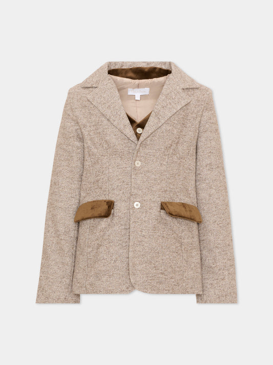 Giacca beige per bambino,Patachou,PAP 47 CA4333381 180