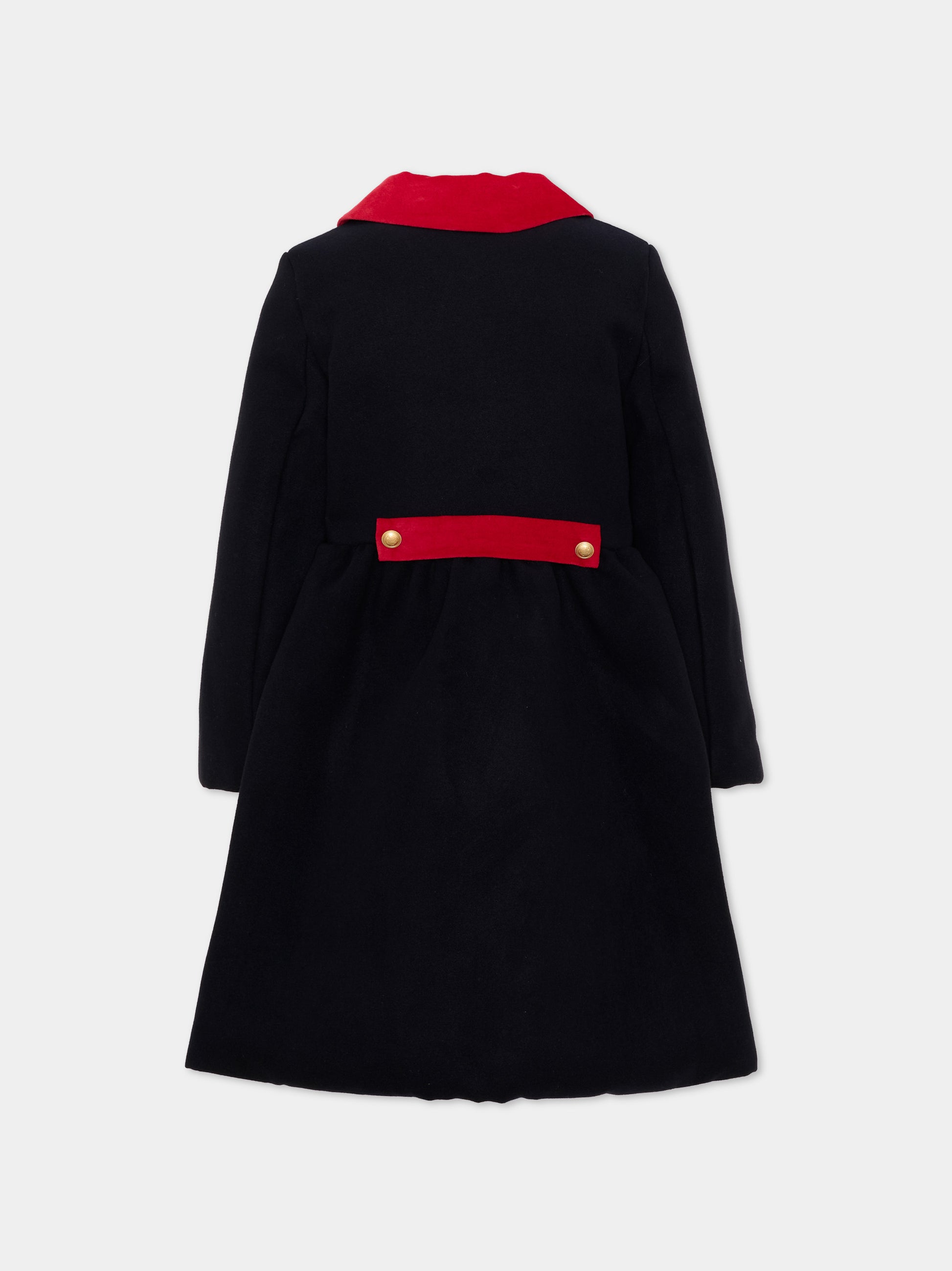 Cappotto blu per bambina con fiocco,Patachou,PAP 47 CA4333473 360