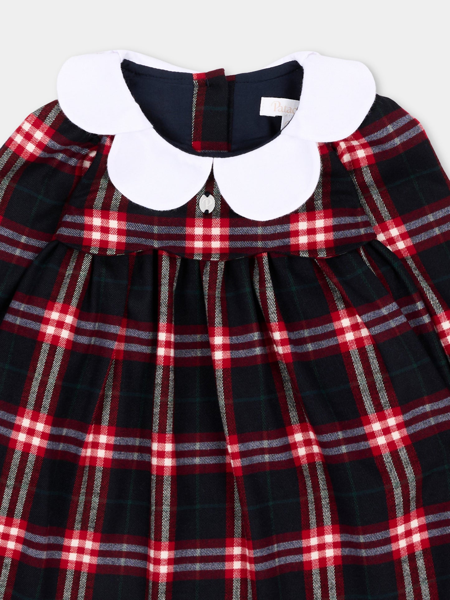Abito elegante blu tartan per neonata,Patachou,PAP 47 VET4333133 Z0162