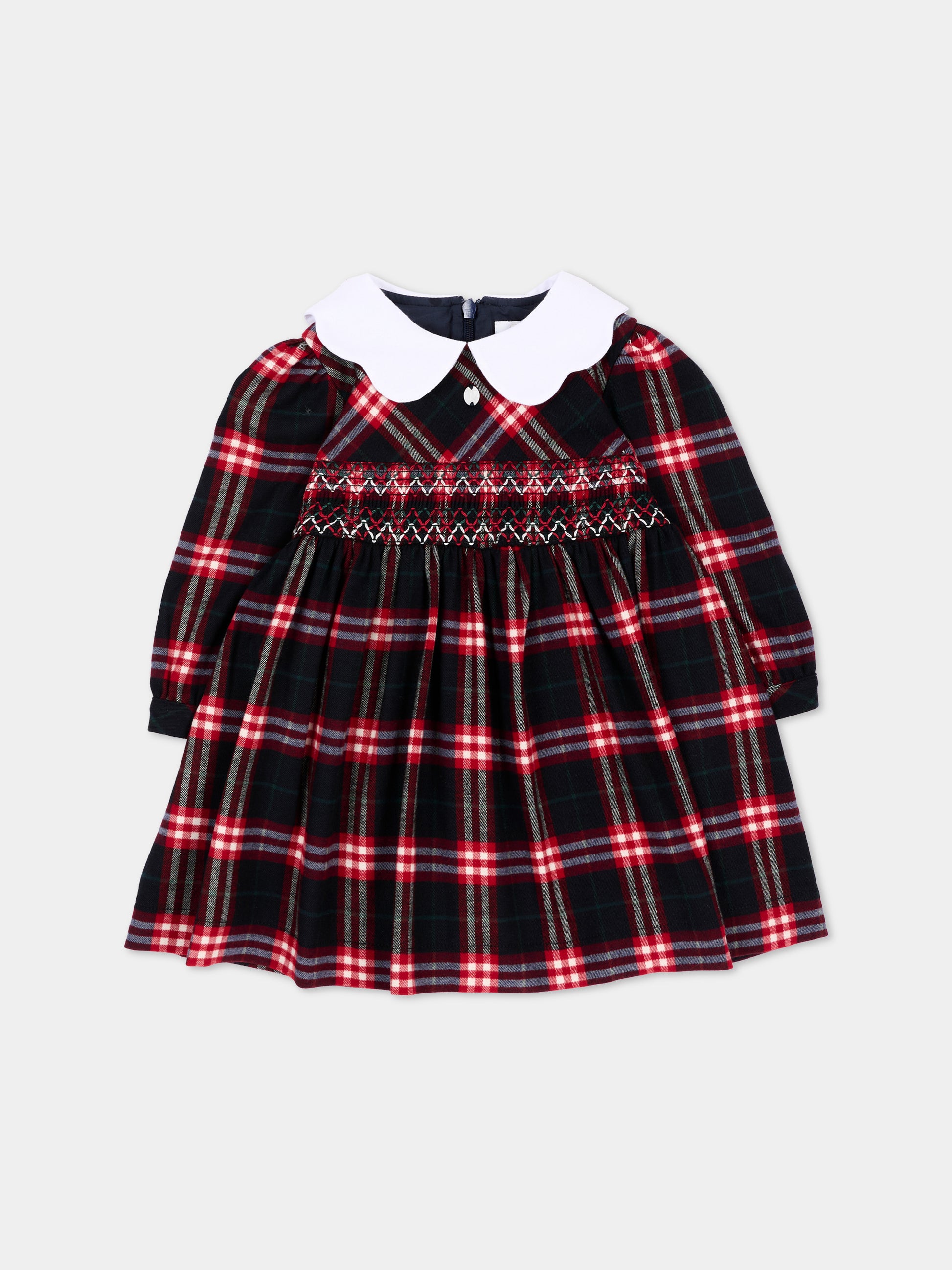 Abito elegante blu tartan per neonata,Patachou,PAP 47 VET4333262 Z0162