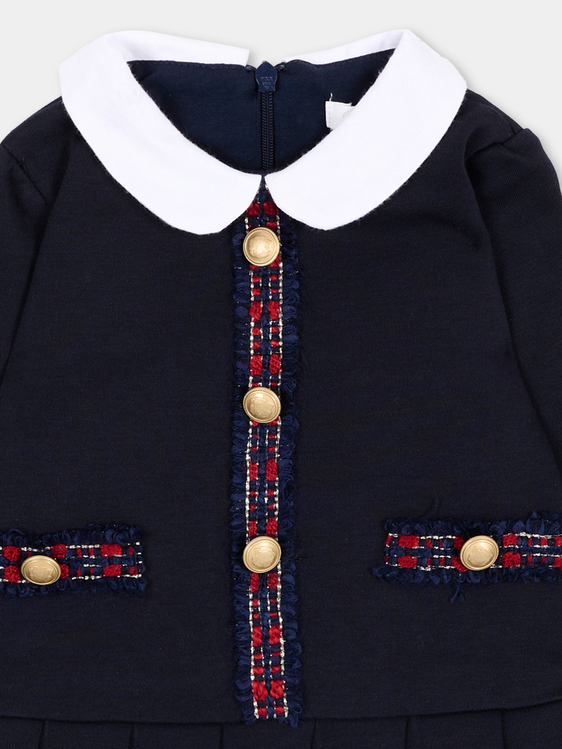 Abito elegante blu per neonata,Patachou,PAP 47 VET4333267 360
