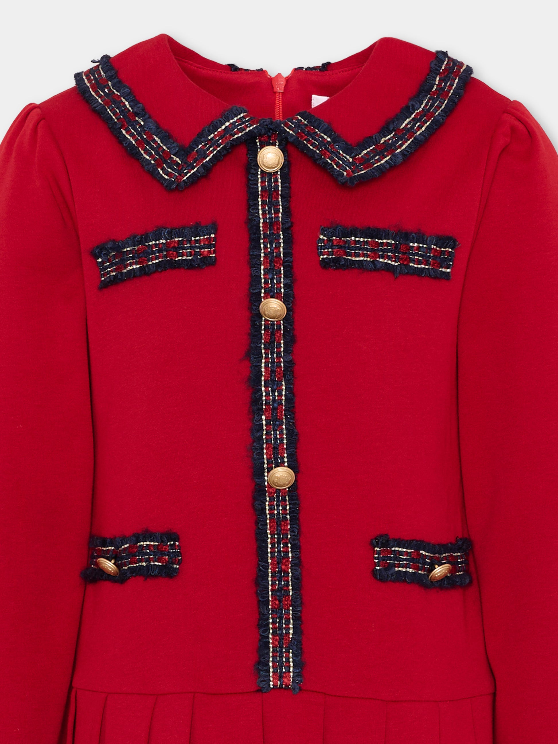 Abito elegante rosso per bambina,Patachou,PAP 47 VET4333474 960