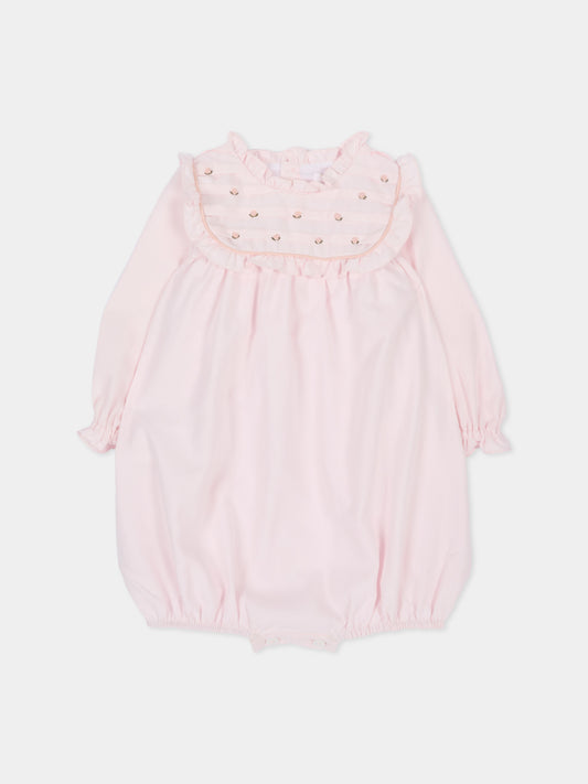 Tutina rosa per neonata con ruches,Kidiwi Handmade,37052 TU034