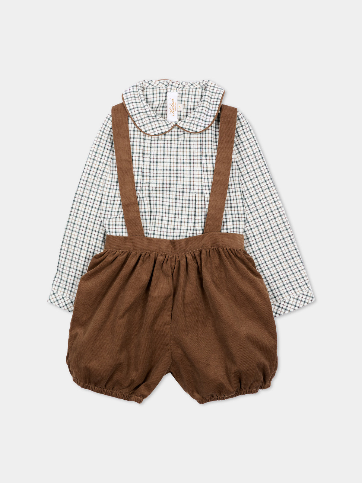 Abito marrone per bambino a quadretti,Kidiwi Handmade,37093 TC322/TM272