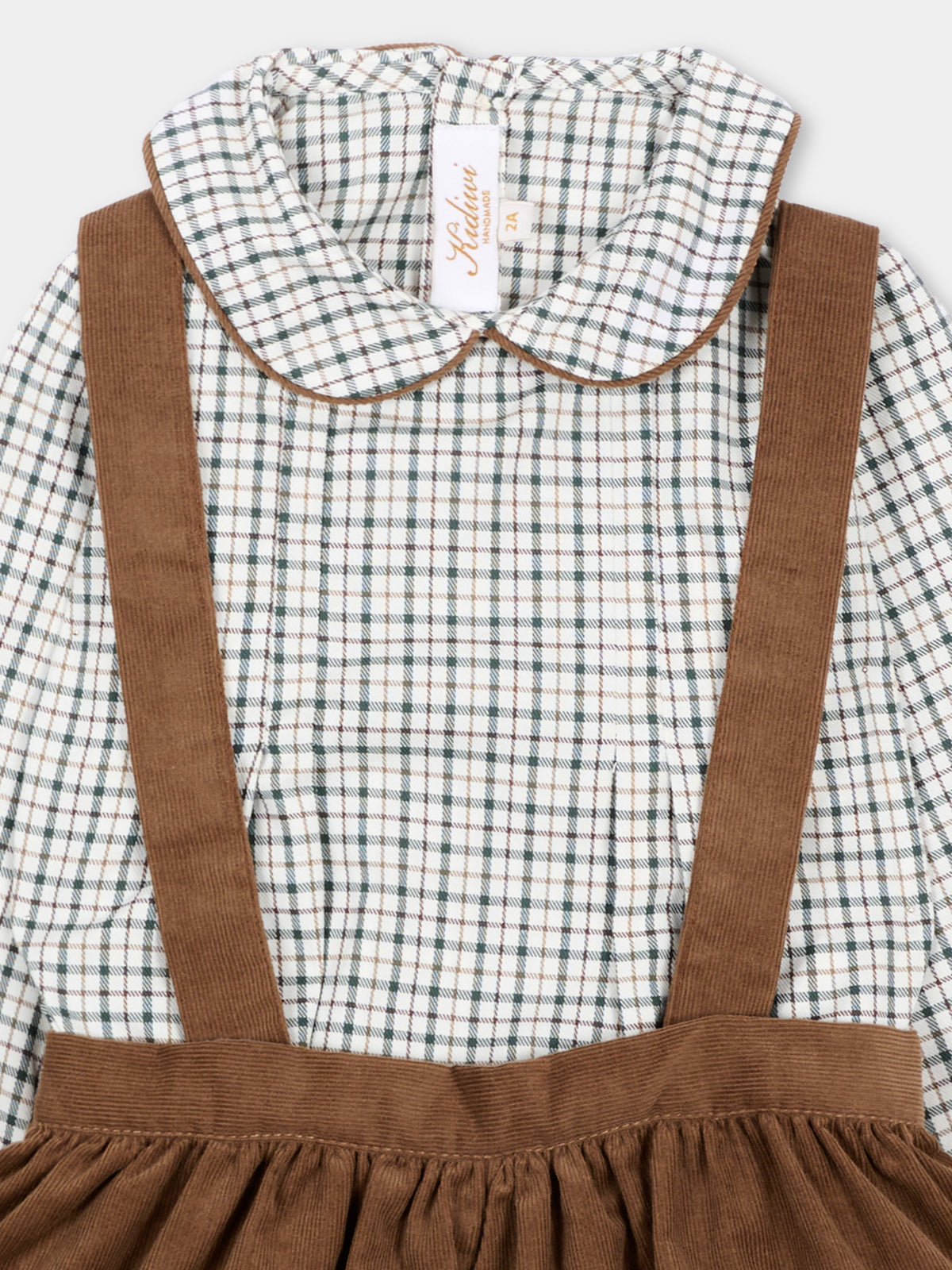 Abito marrone per bambino a quadretti,Kidiwi Handmade,37093 TC322/TM272