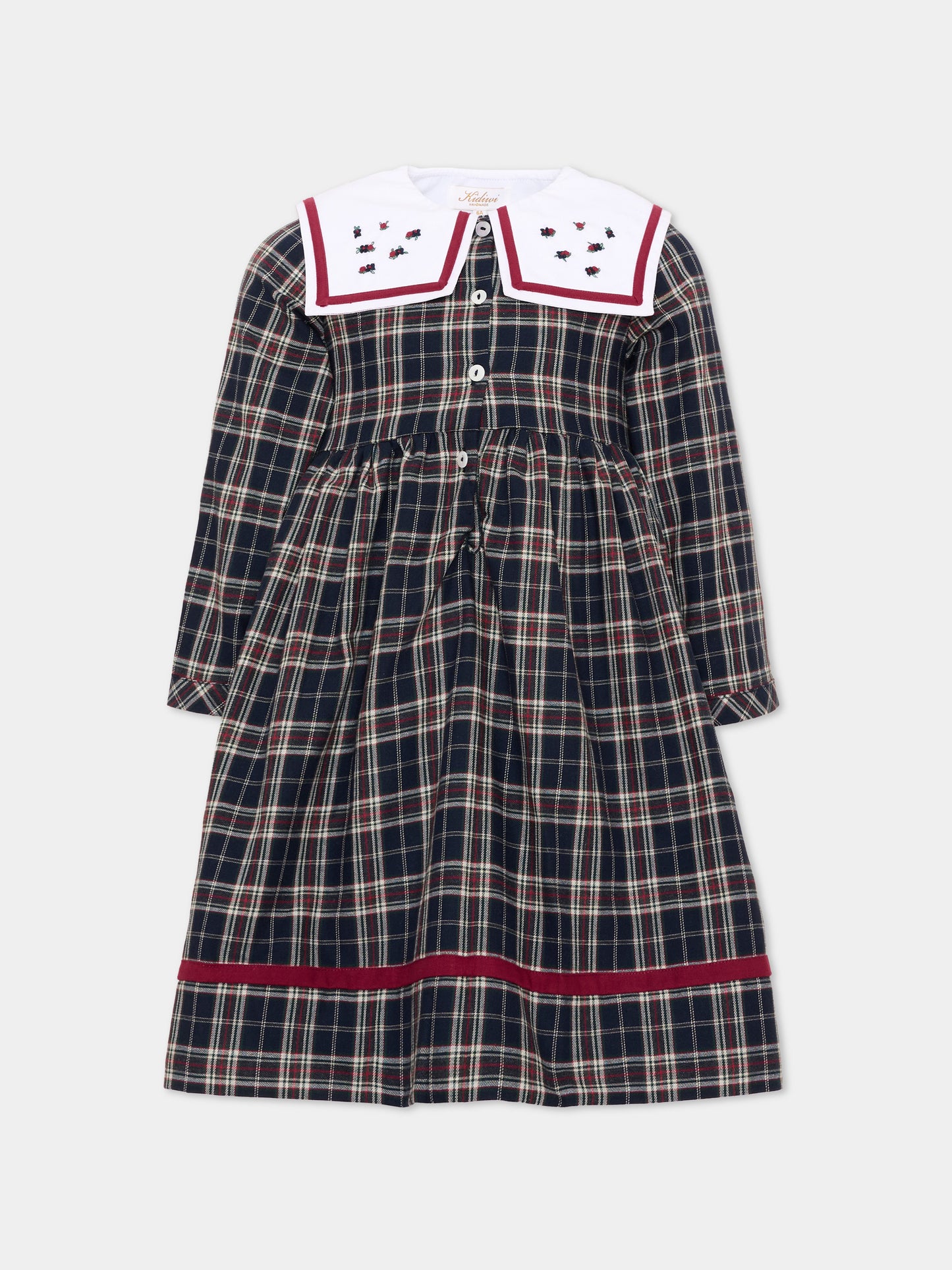 Vestito a manica lunga blu per bambina,Kidiwi Handmade,37271 TC324