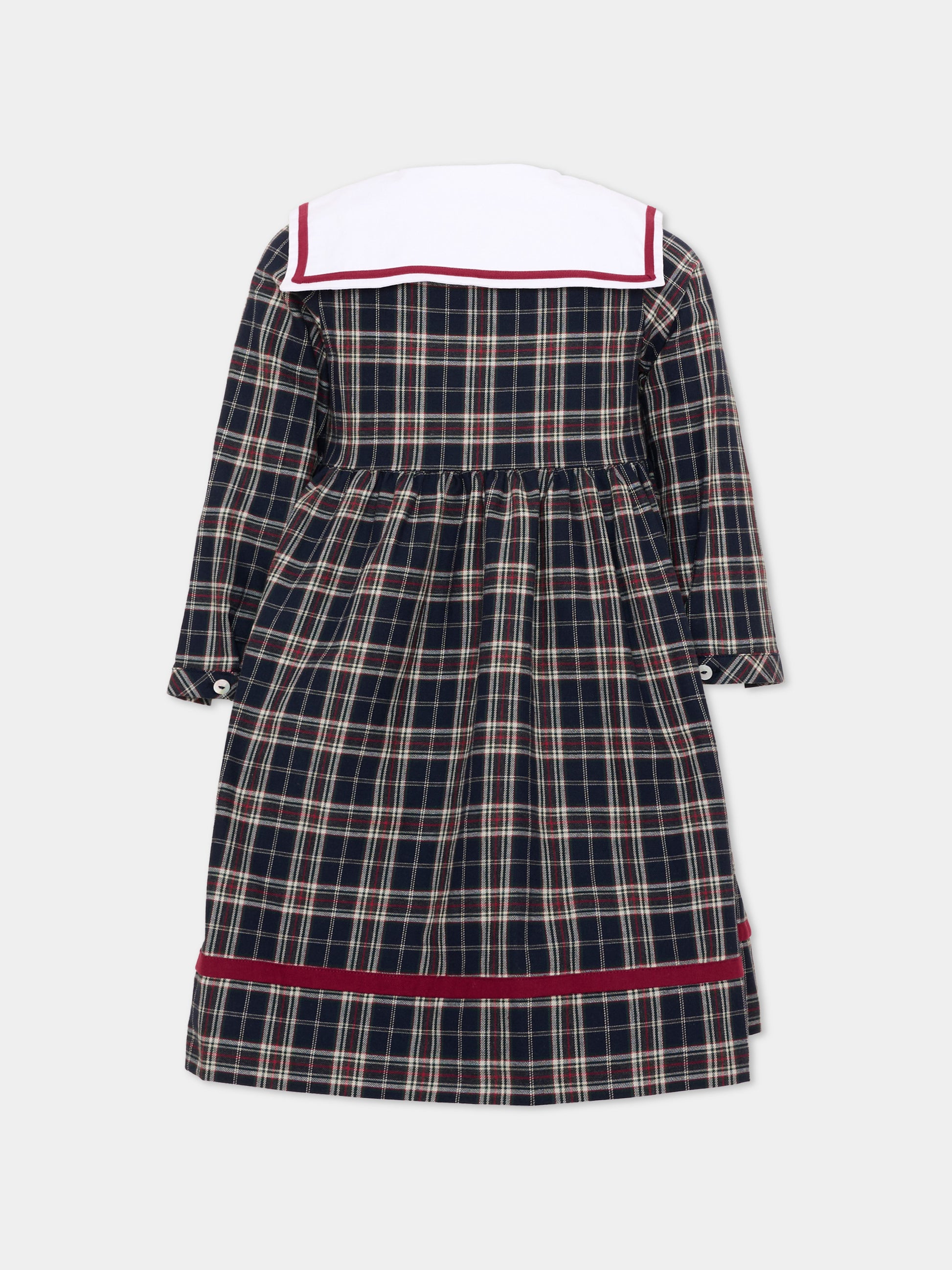 Vestito a manica lunga blu per bambina,Kidiwi Handmade,37271 TC324