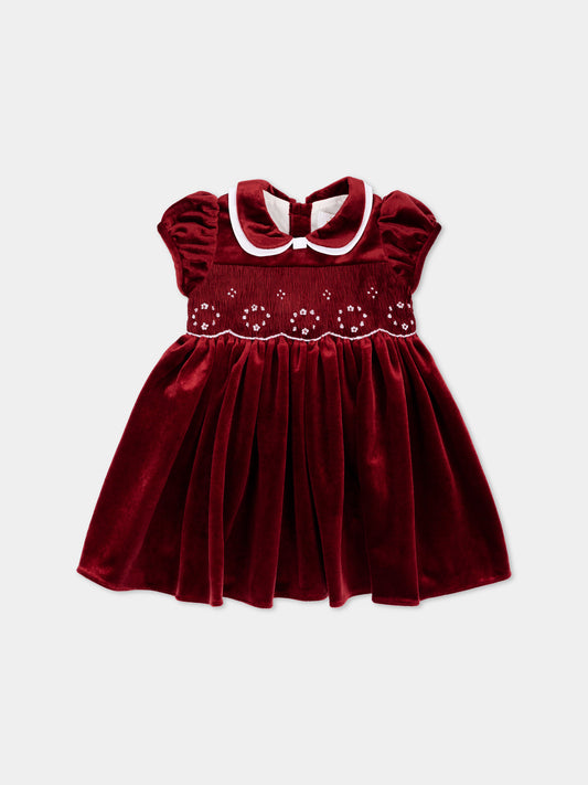 Abito elegante bordeaux per neonata,Kidiwi Handmade,37311 TV008