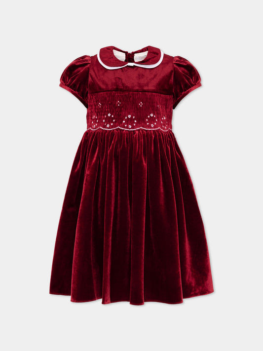 Abito elegante bordeaux per bambina,Kidiwi Handmade,37311 TV008