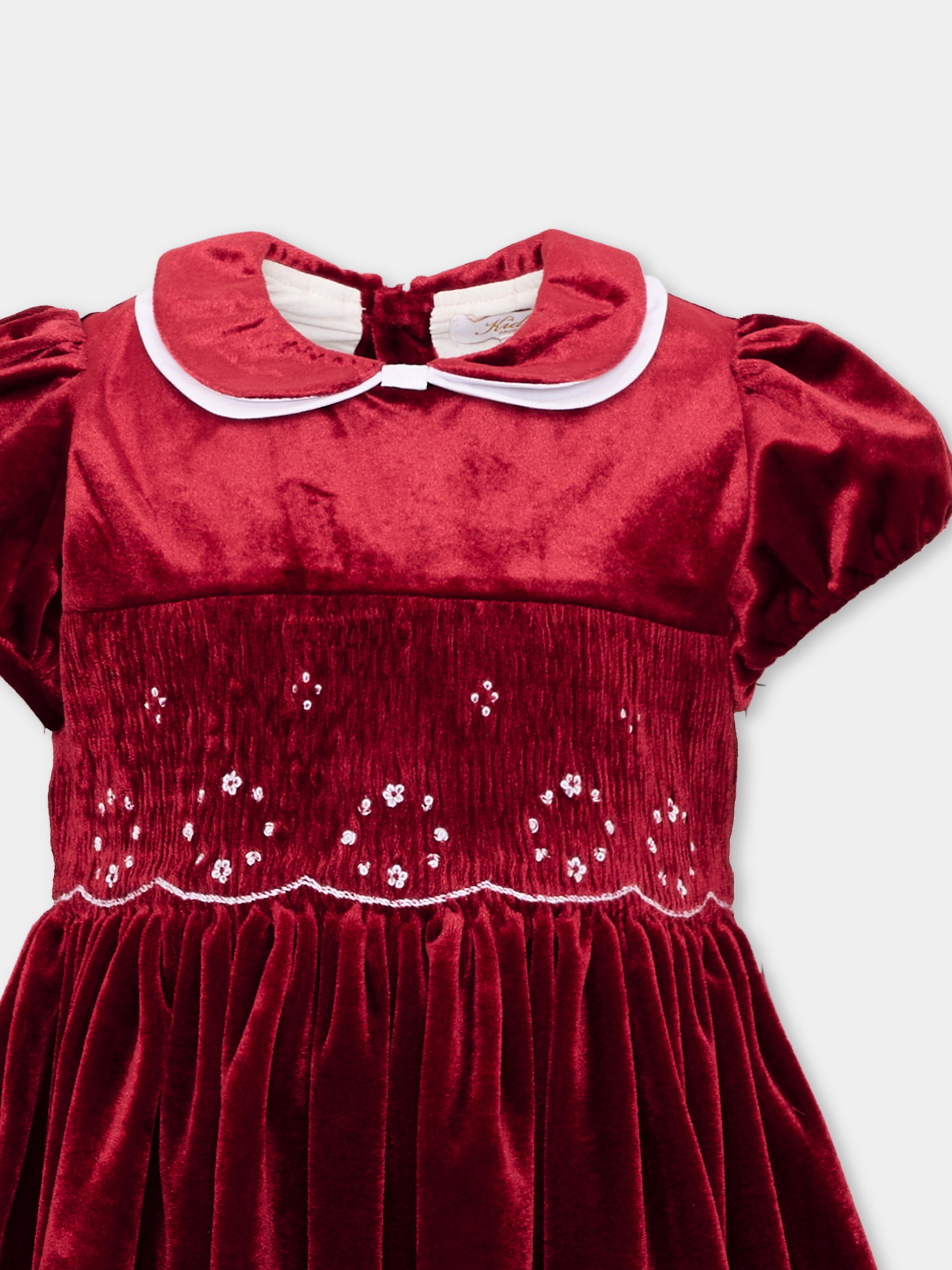 Abito elegante bordeaux per bambina,Kidiwi Handmade,37311 TV008
