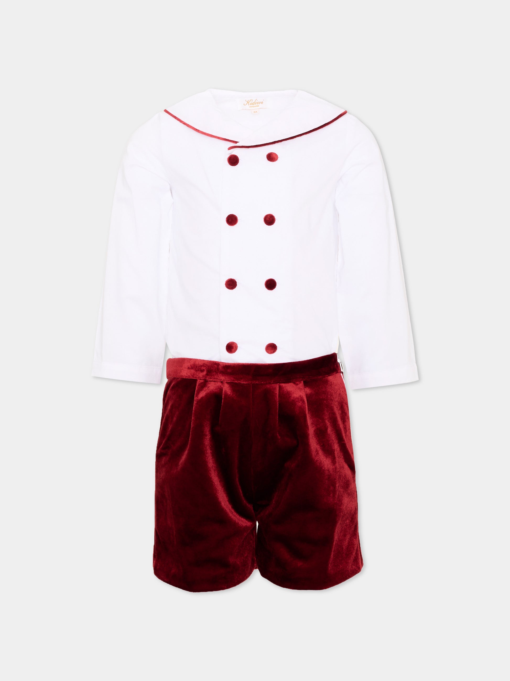 Completo elegante bianco per bambino bicolore,Kidiwi Handmade,37312 PTI/TV008 BB