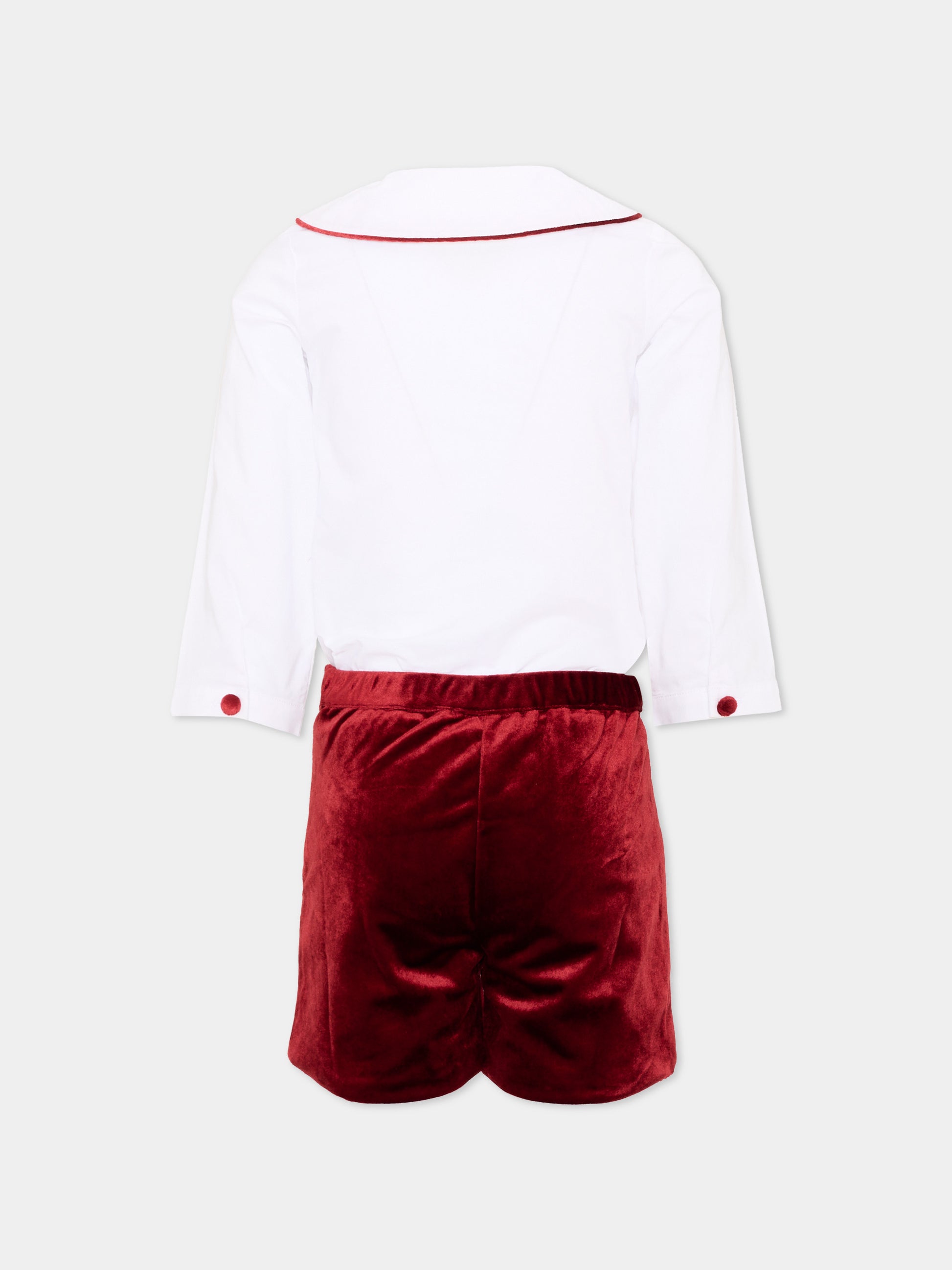 Completo elegante bianco per bambino bicolore,Kidiwi Handmade,37312 PTI/TV008 BB