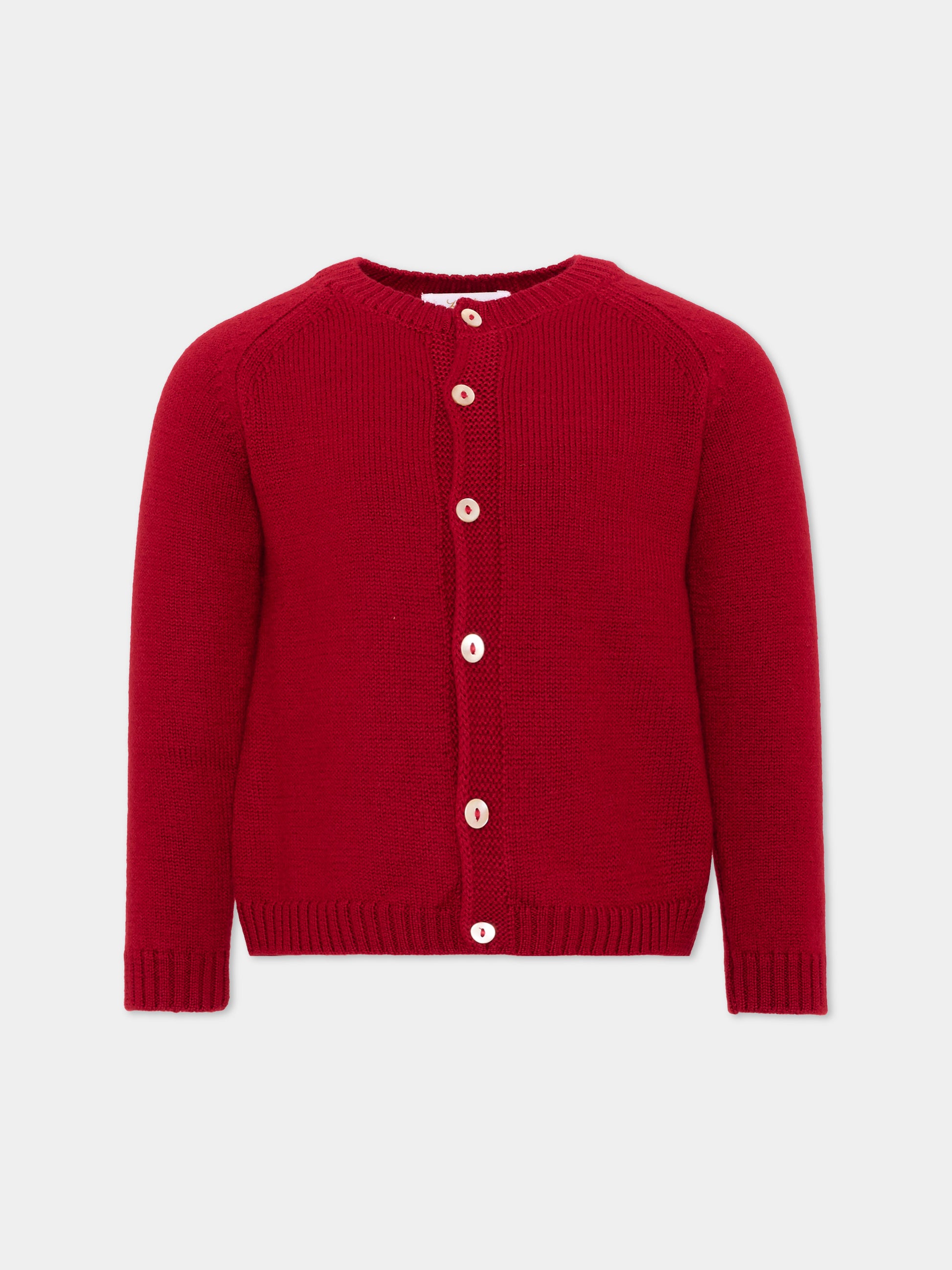 Cardigan bordeaux per bambina con bottoni,Kidiwi Handmade,M0010BUR