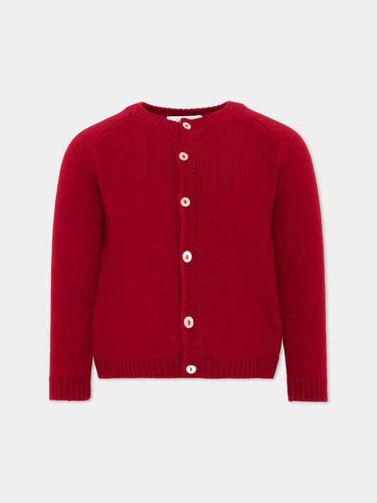 Cardigan bordeaux per bambina con bottoni,Kidiwi Handmade,M0010BUR