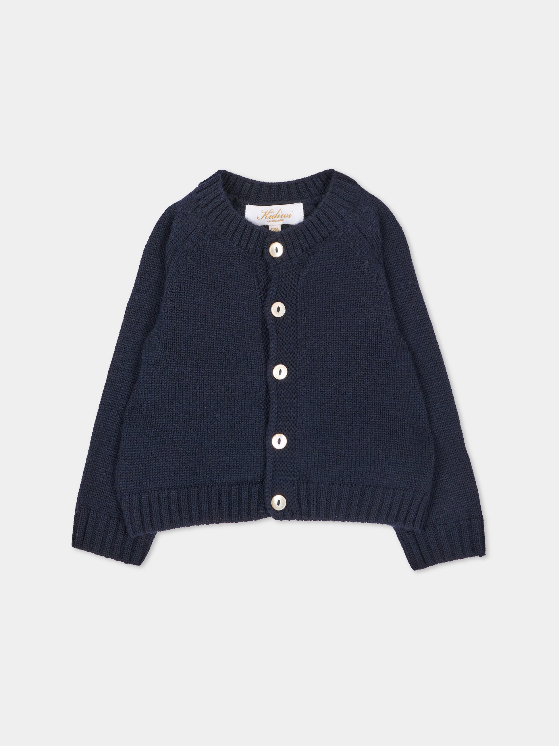 Cardigan blu per neonati con bottoni,Kidiwi Handmade,M0010NAV