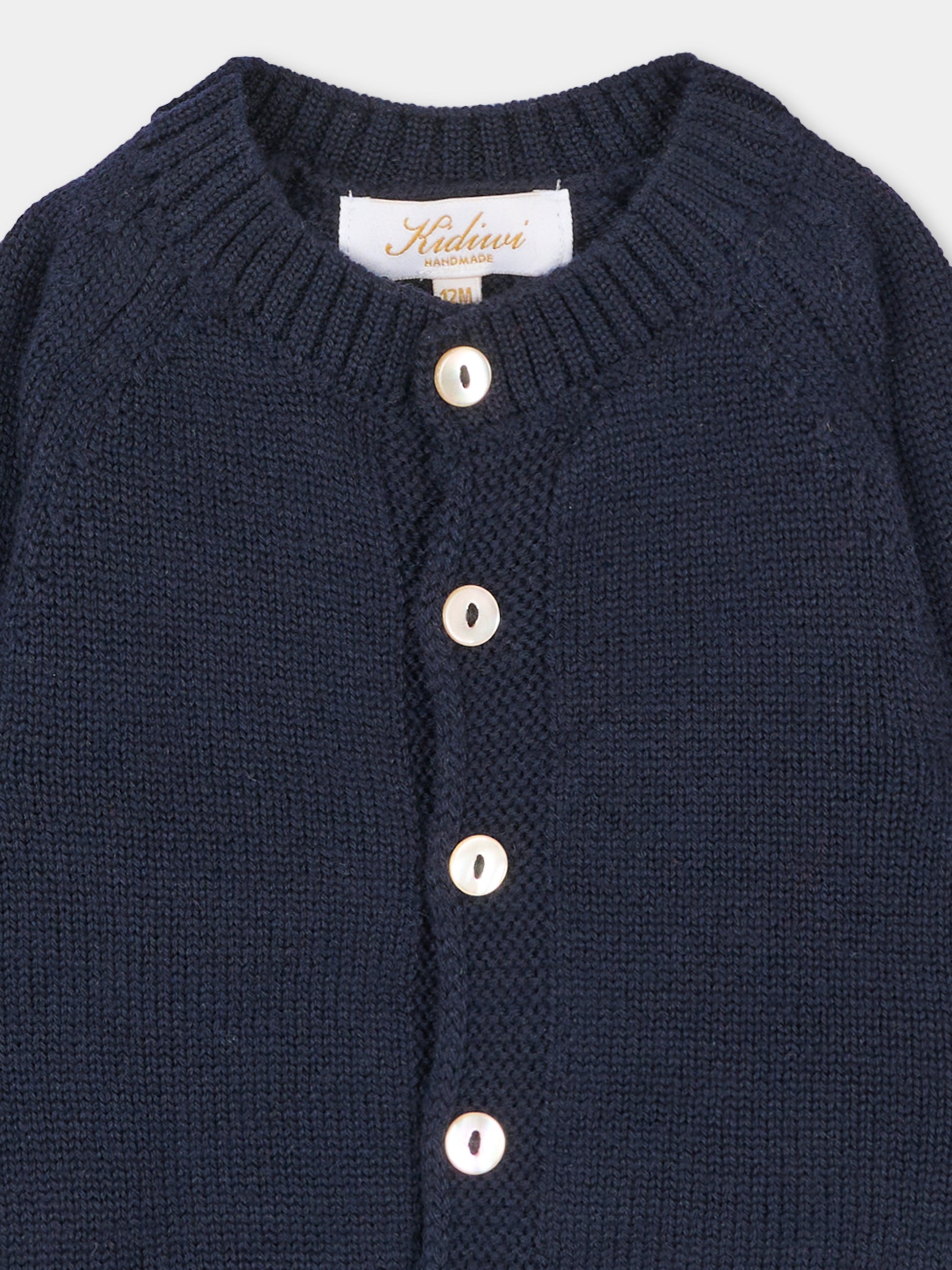 Cardigan blu per neonati con bottoni,Kidiwi Handmade,M0010NAV