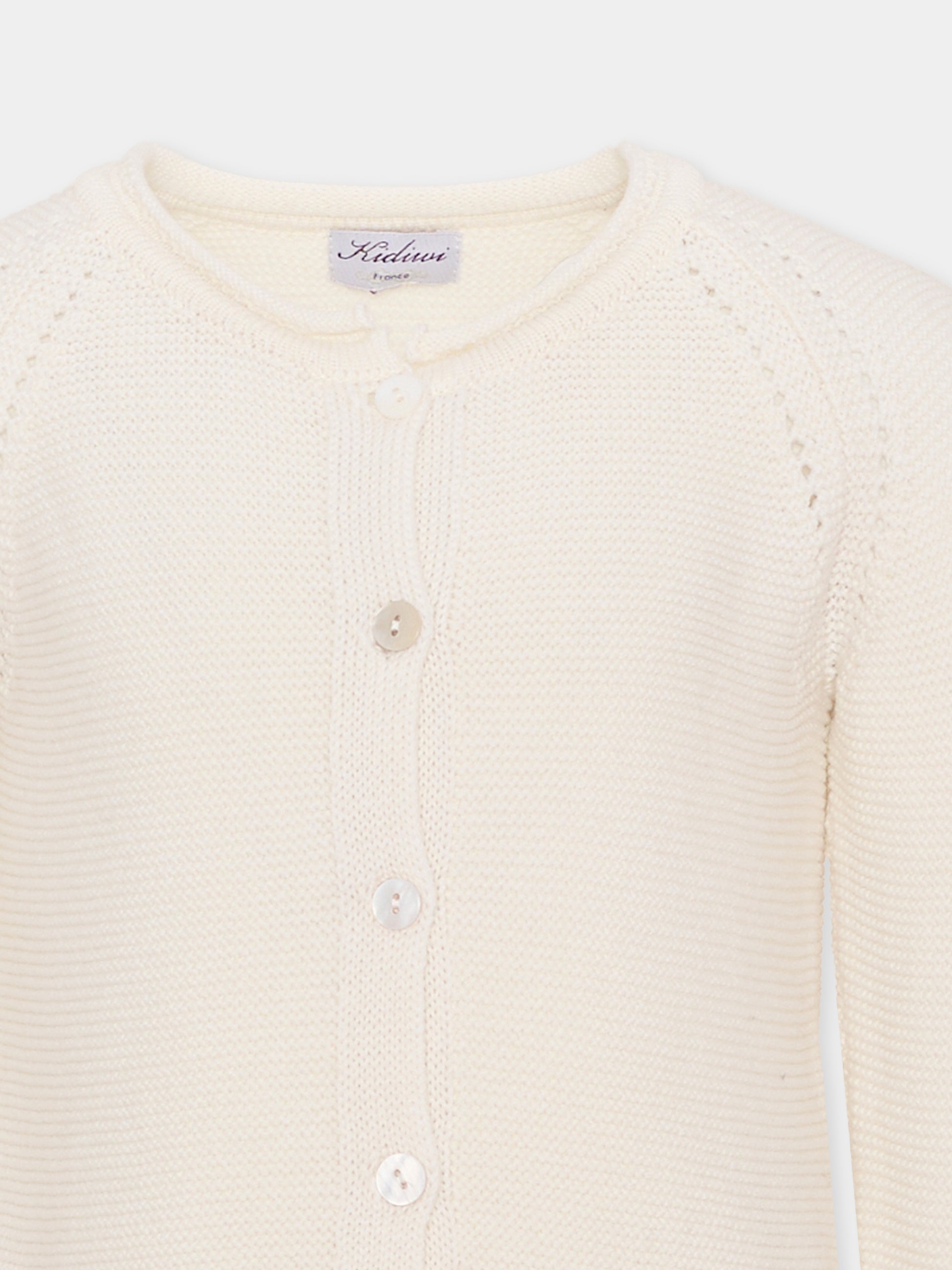 Cardigan avorio per bambina,Kidiwi Handmade,M0020LAT
