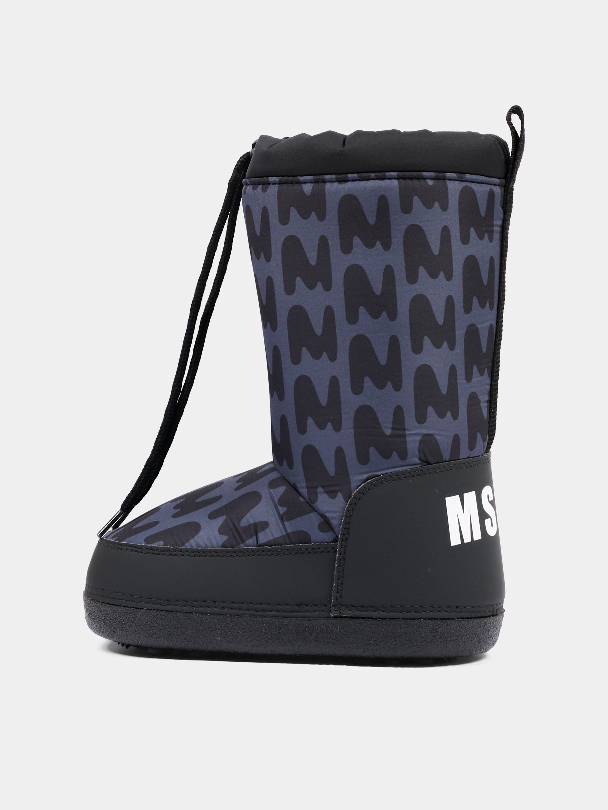 Stivali neve neri per bambini con logo,Msgm Kids,84027 - VAR3