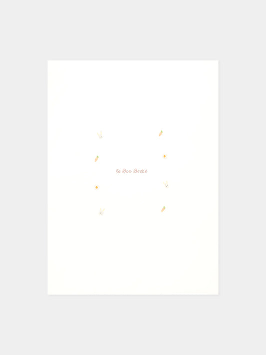 Coperta avorio per neonati con ricami,Le Boo Beebè,CBC023 T351 20