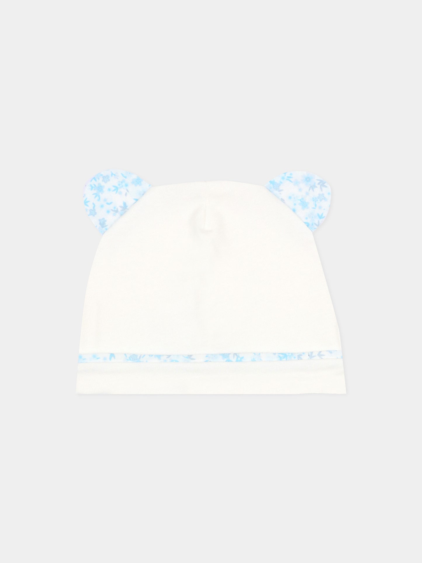 Cappellino avorio per neonato con orecchie in liberty,Le Boo Beebè,CCB021 T351 40