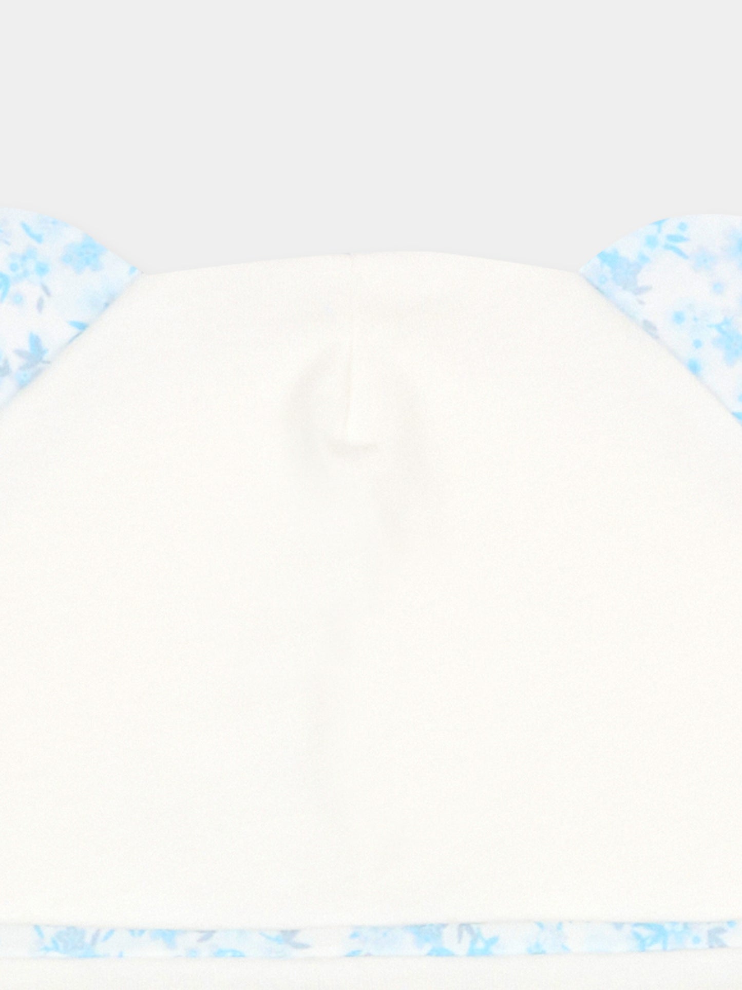 Cappellino avorio per neonato con orecchie in liberty,Le Boo Beebè,CCB021 T351 40
