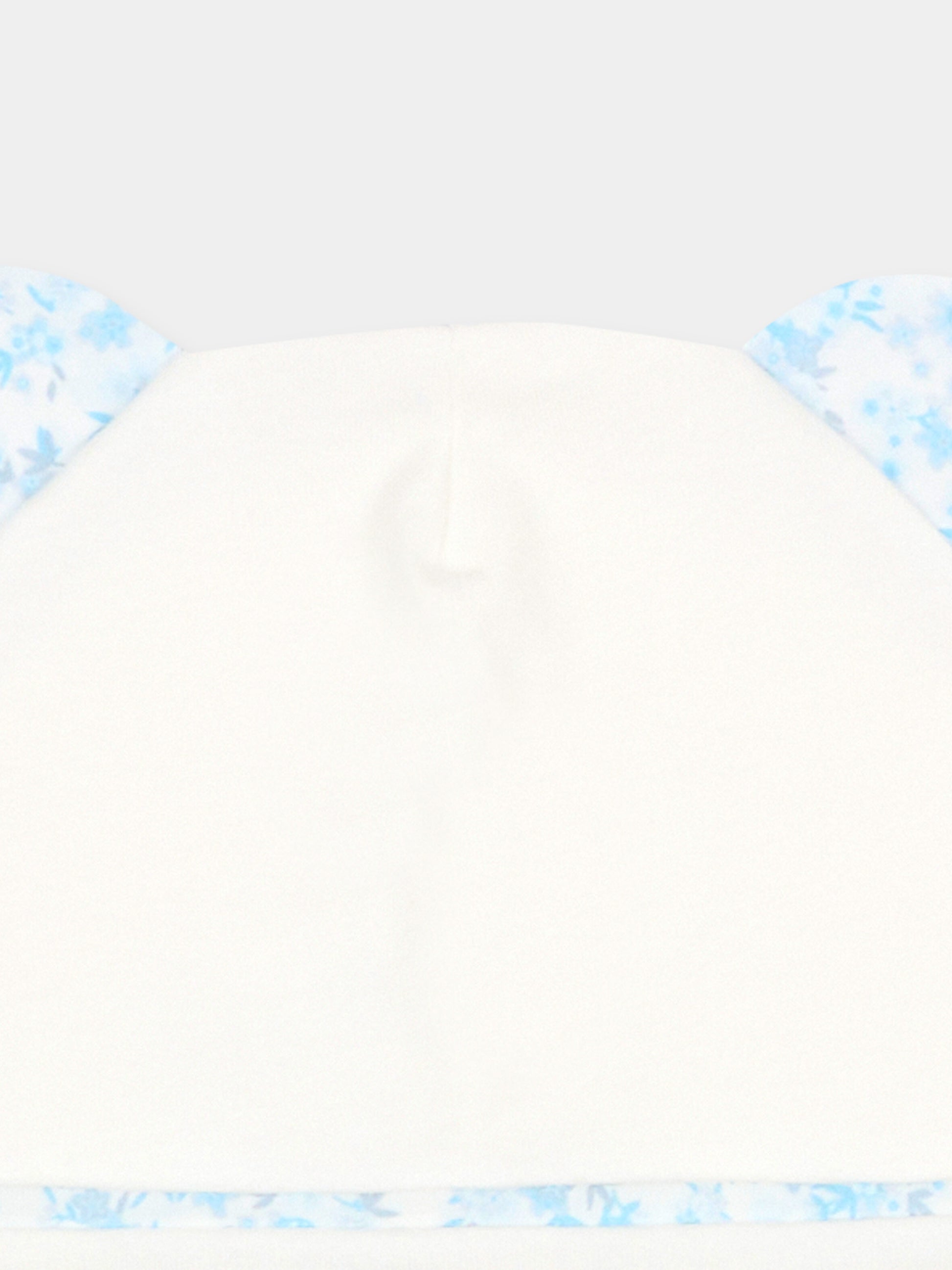 Cappellino avorio per neonato con orecchie in liberty,Le Boo Beebè,CCB021 T351 40