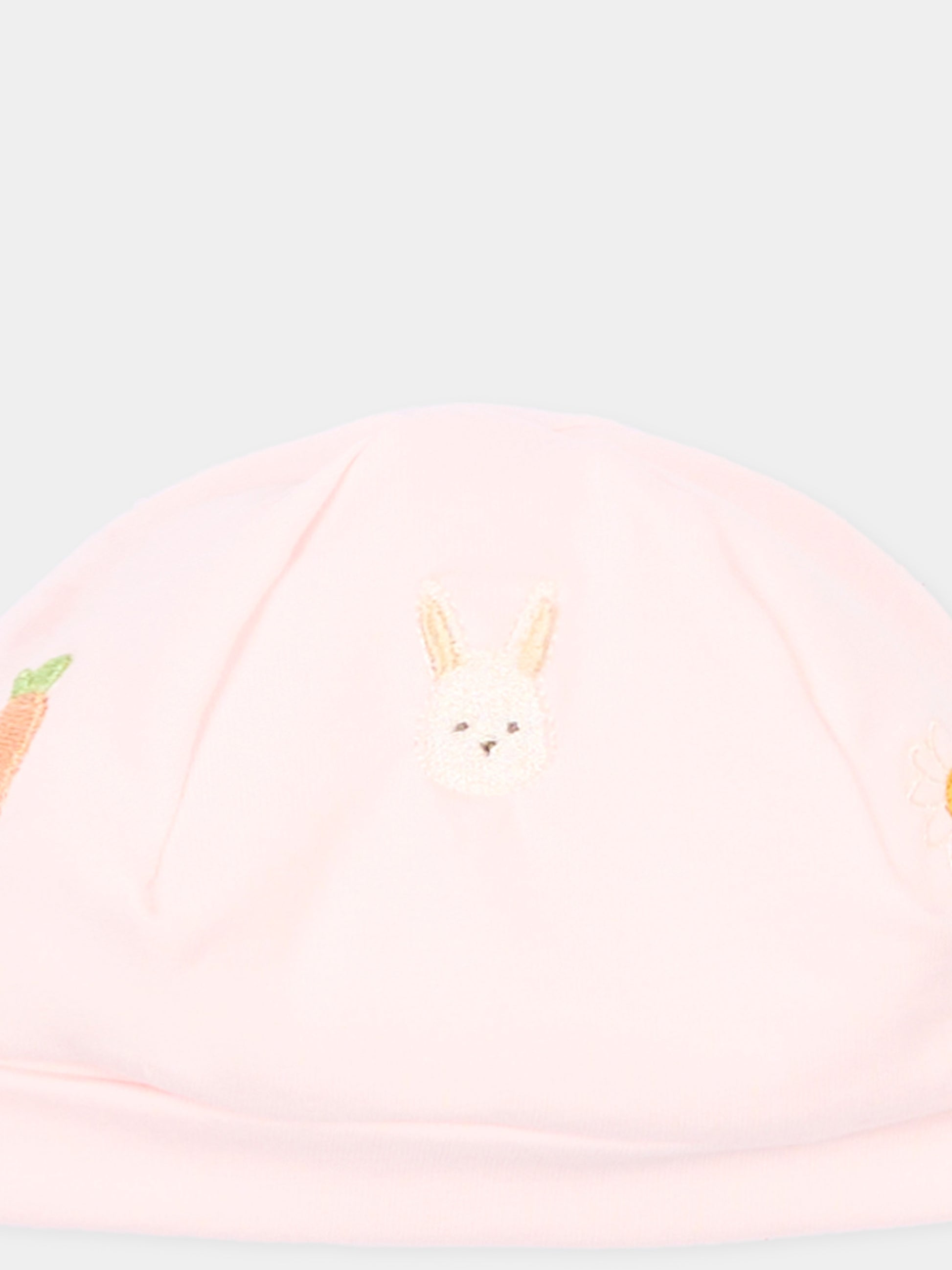 Cappellino rosa per neonata con ricami,Le Boo Beebè,CCB022 T351 30
