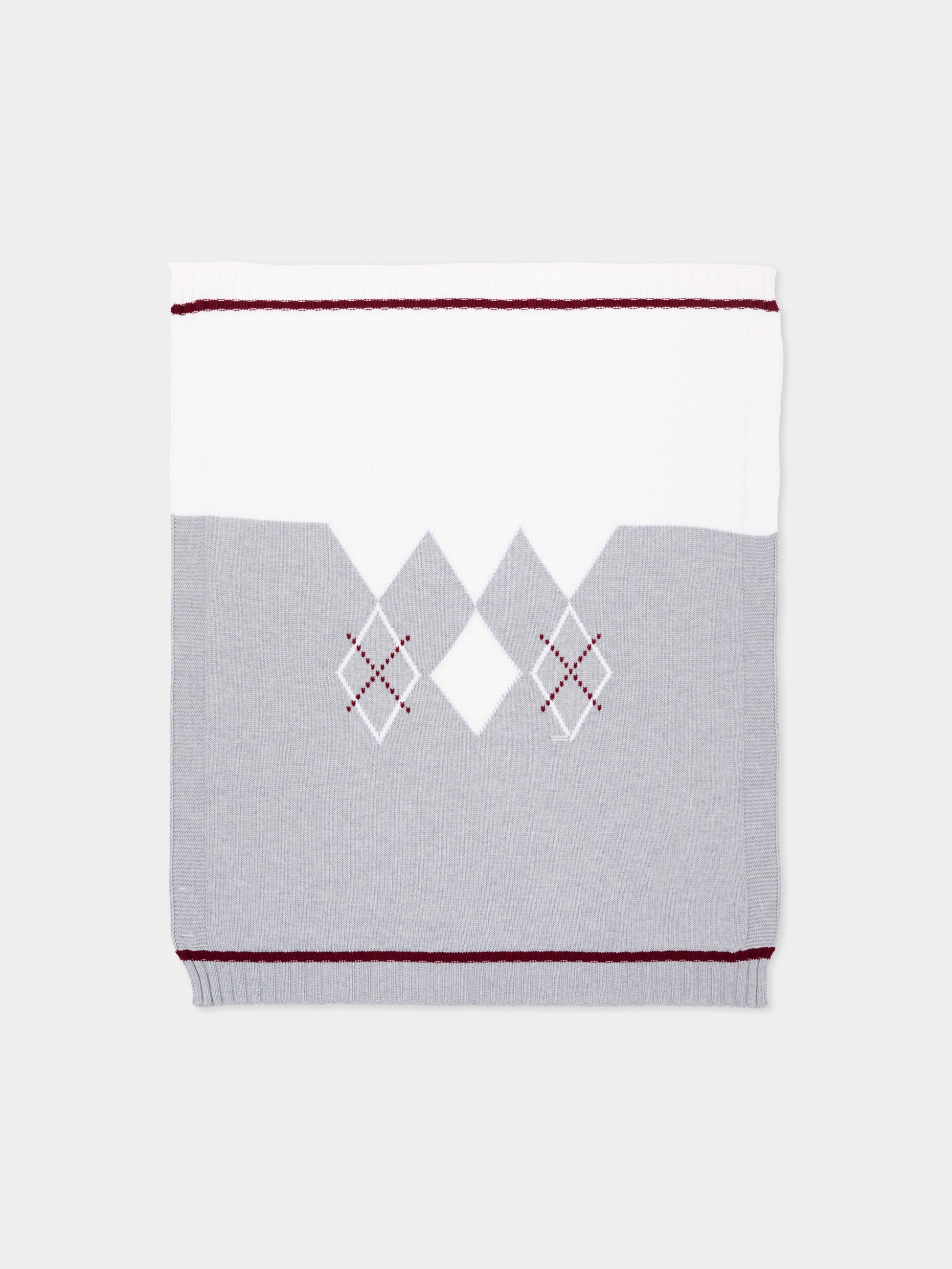 Coperta grigia per neonato a rombi,Colorichiari,MF778562 2088 9573