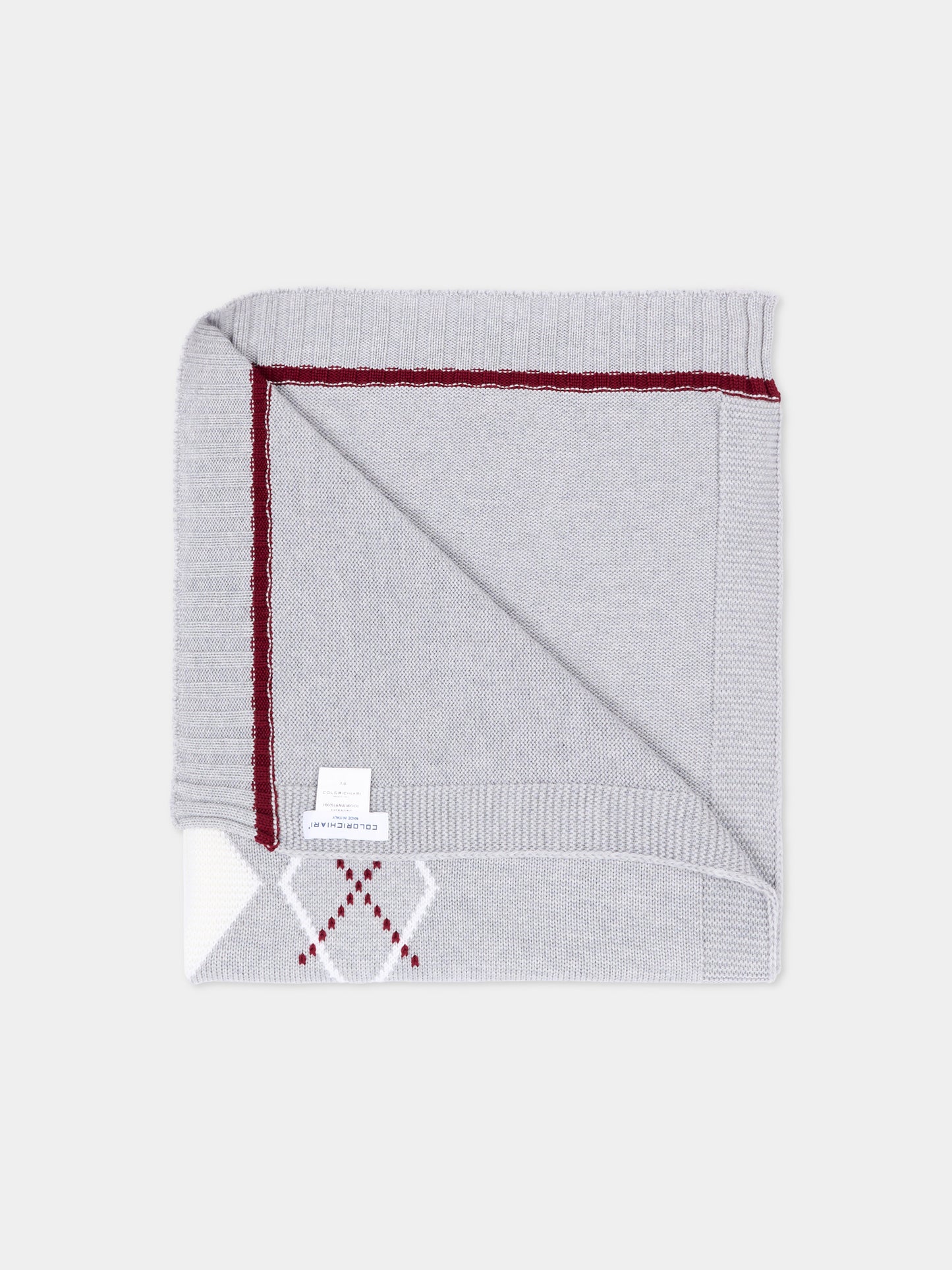 Coperta grigia per neonato a rombi,Colorichiari,MF778562 2088 9573