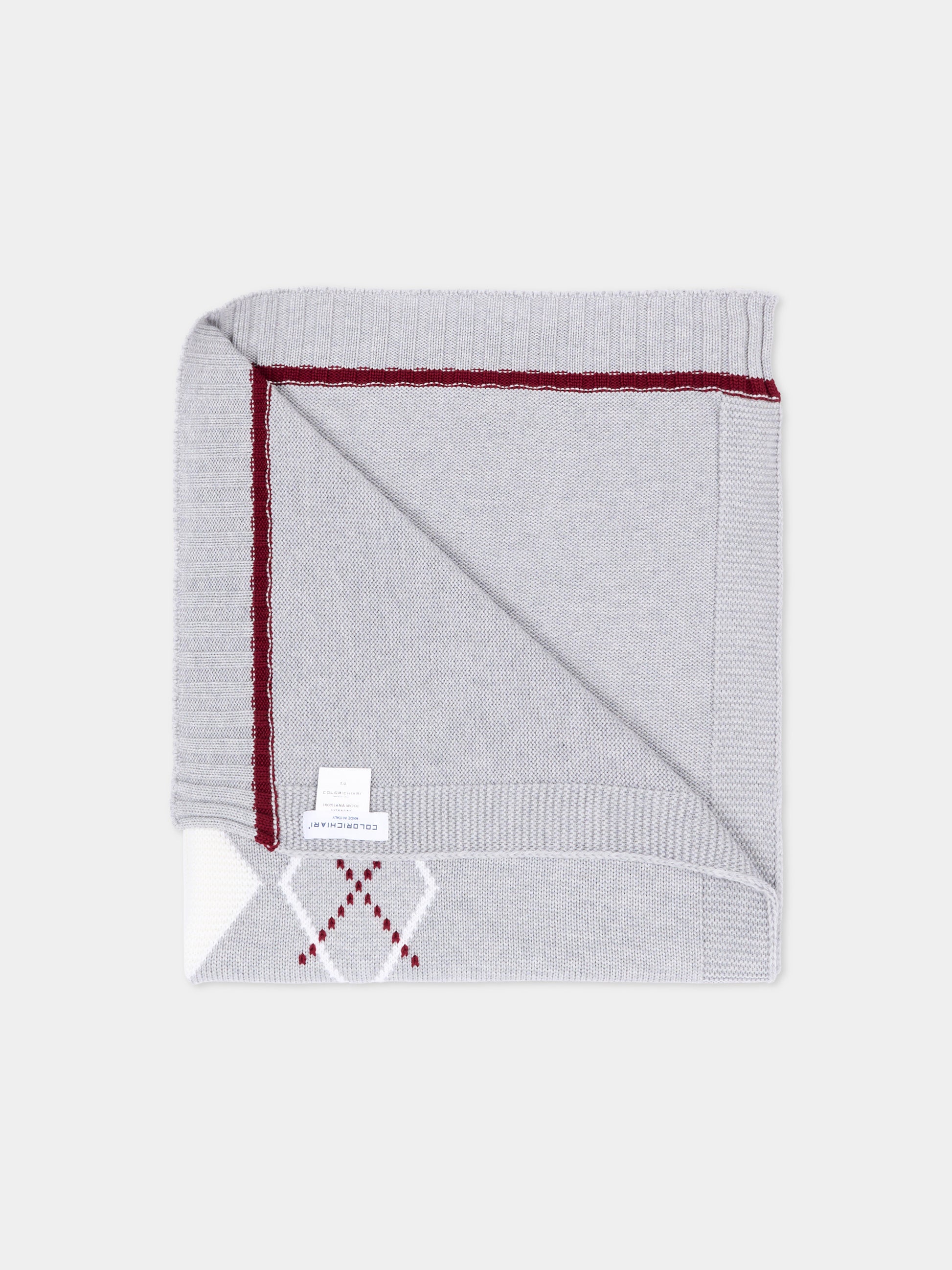 Coperta grigia per neonato a rombi,Colorichiari,MF778562 2088 9573