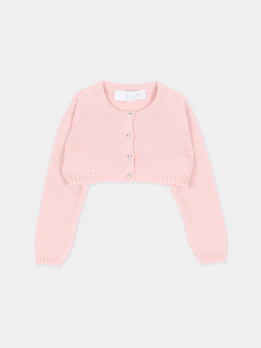 Cardigan rosa per neonata,Colorichiari,FN878822 4763 81