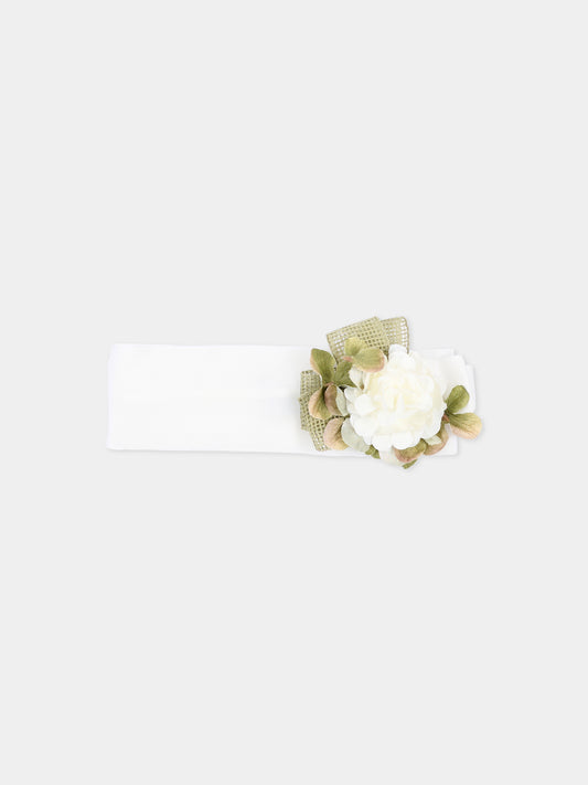 Fascia bianca per neonata con fiore,Colorichiari,FN978864 AF813 30