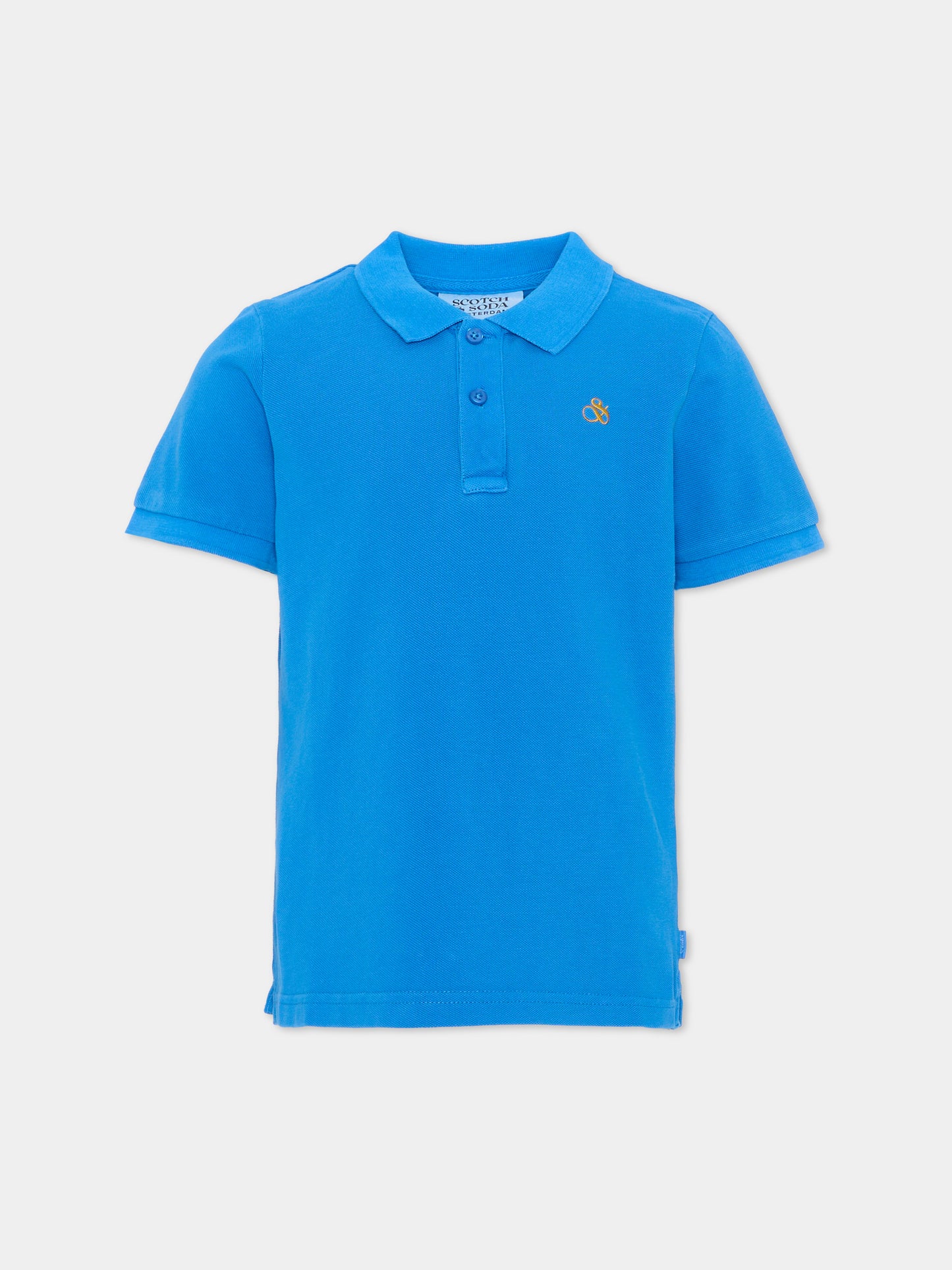 Polo azzurra per bambino con logo,Scotch&soda,184449 410
