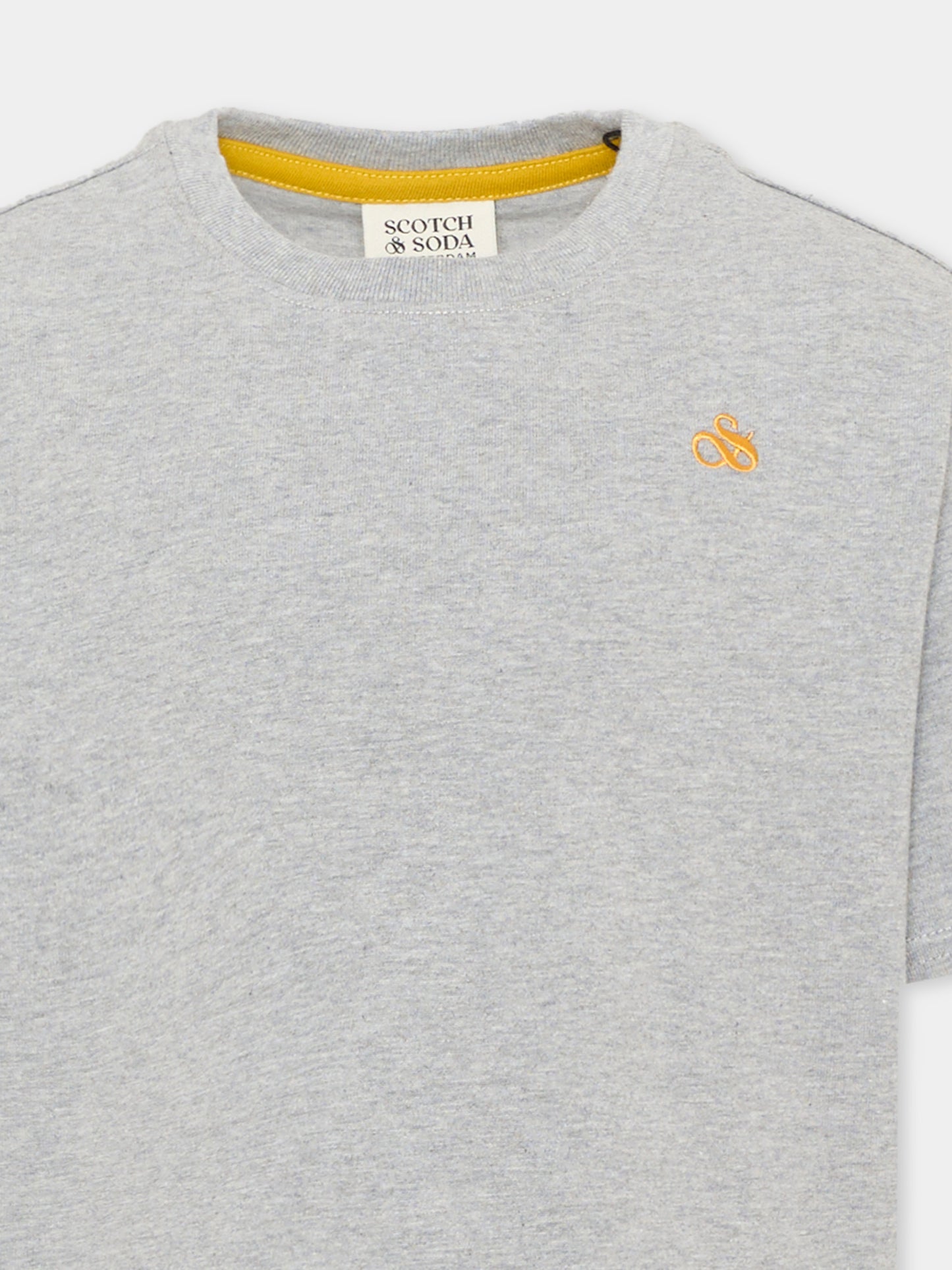 T-shirt grigia per bambino con logo,Scotch&soda,183357 030