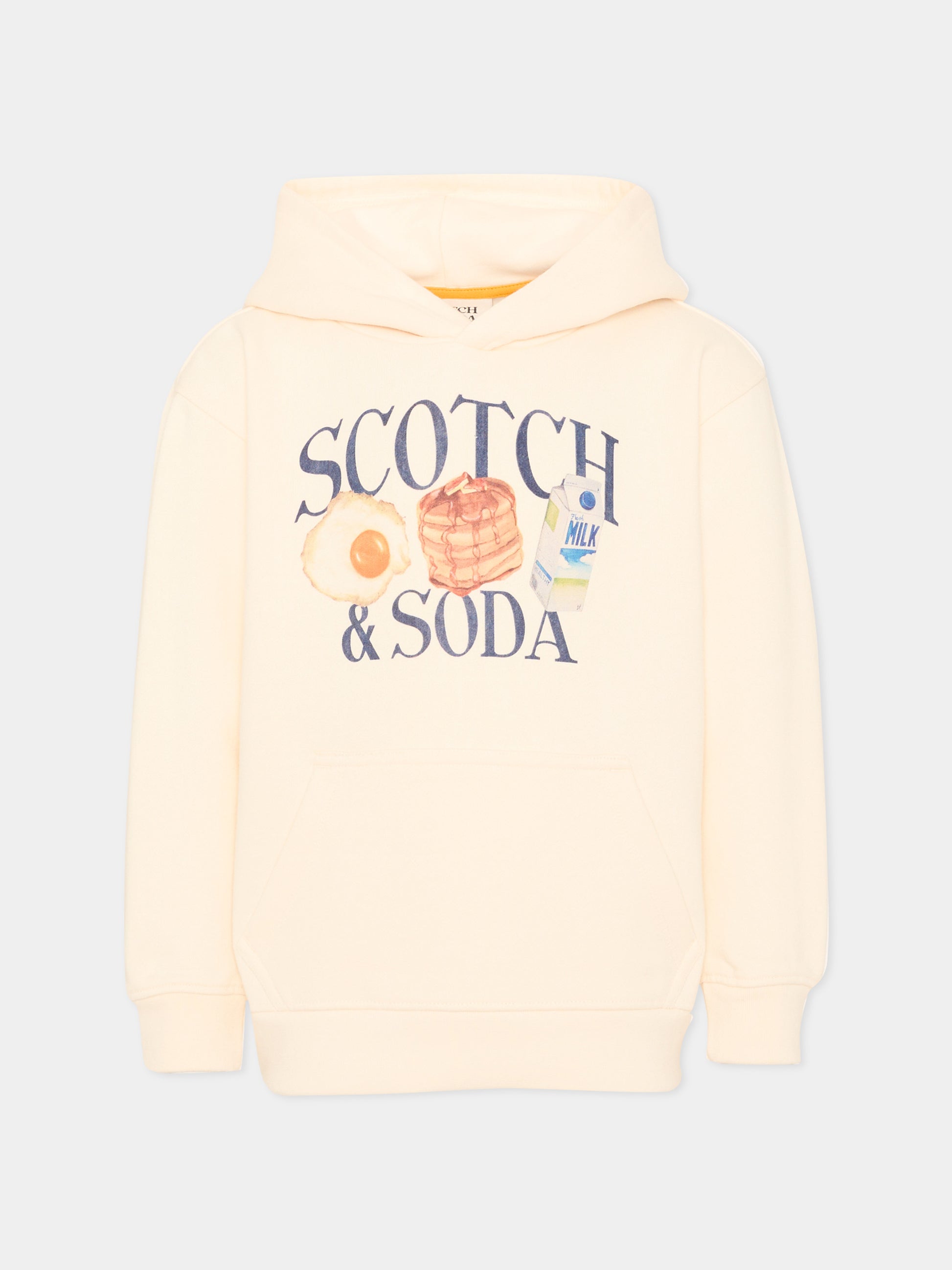 Felpa avorio per bambino con logo,Scotch&soda,184439 100