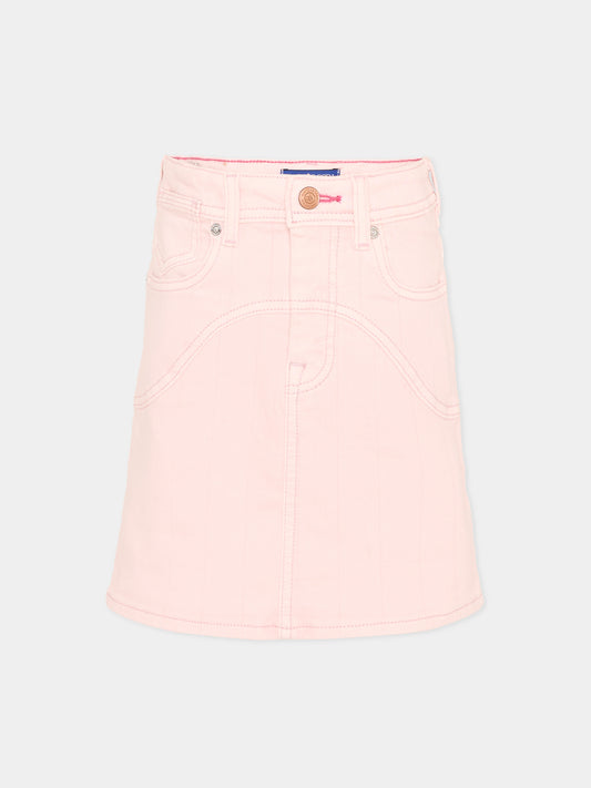 Gonna rosa per bambina in denim,Scotch&soda,182074 650