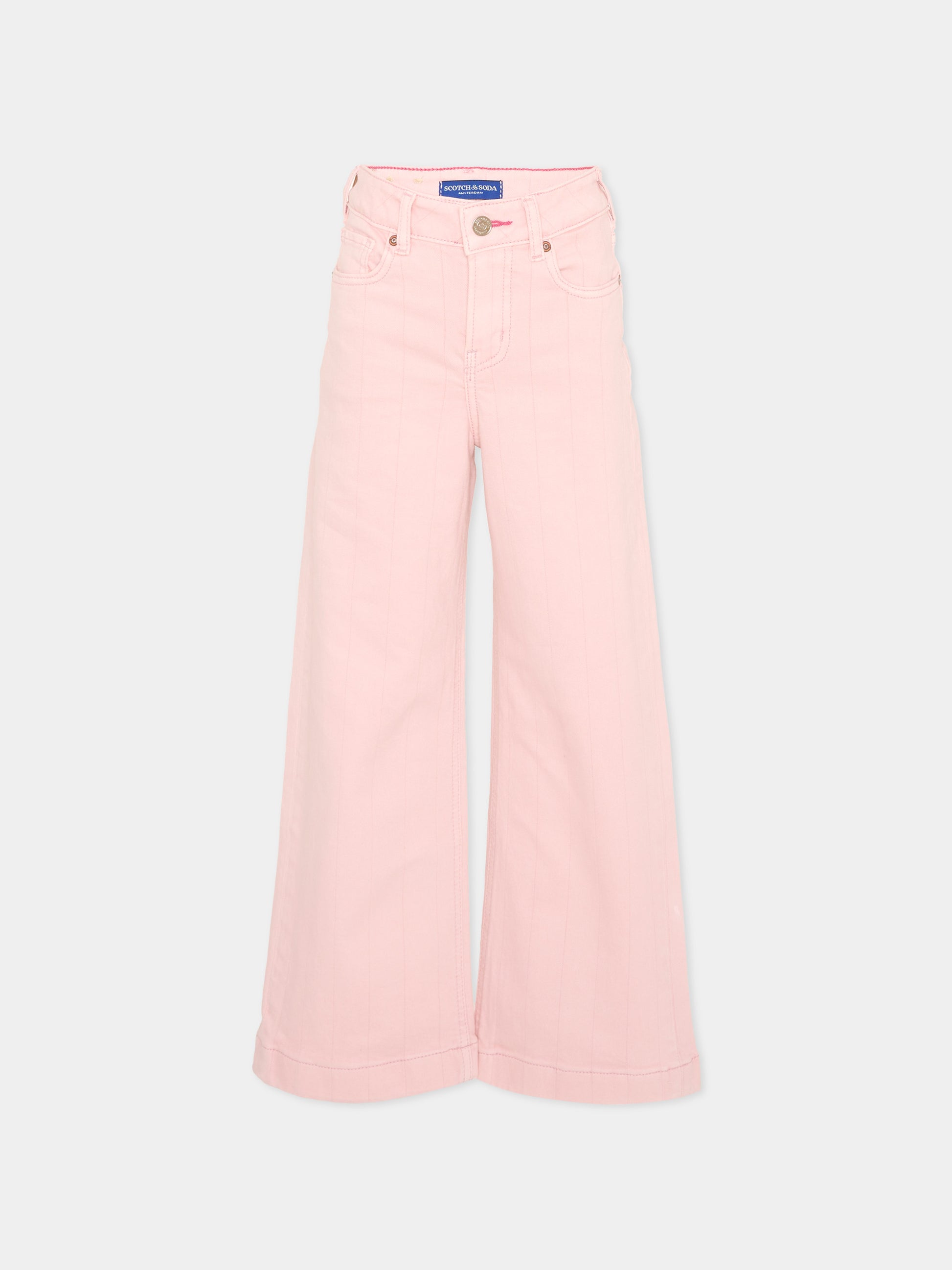 Jeans rosa per bambina a righe,Scotch&soda,182114 650