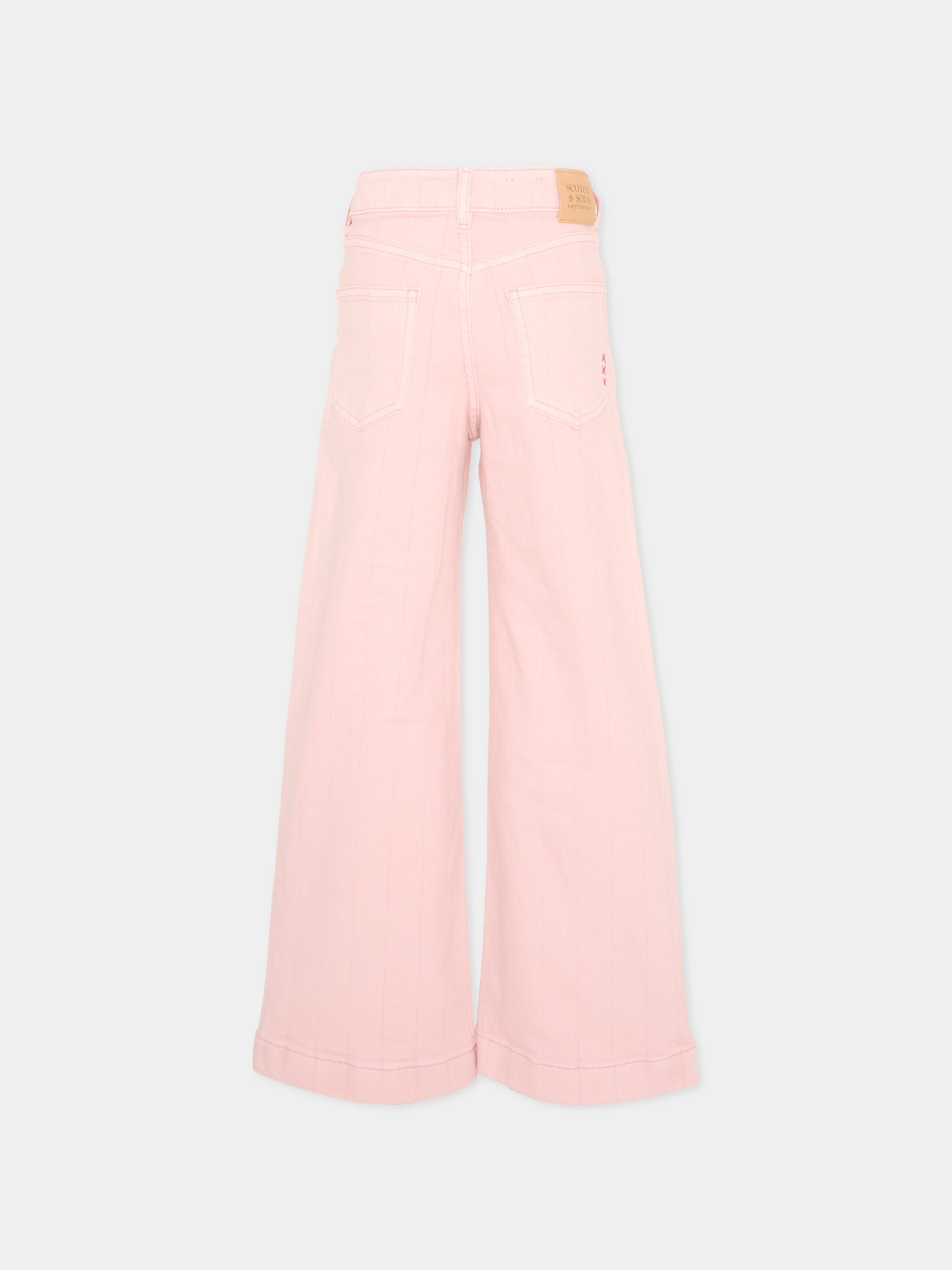 Jeans rosa per bambina a righe,Scotch&soda,182114 650