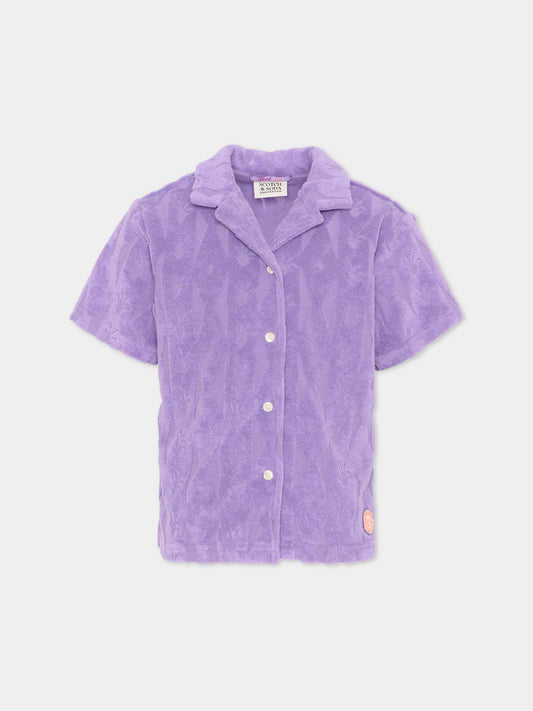 Camicia viola per bambina in spugna,Scotch&soda,182068 650